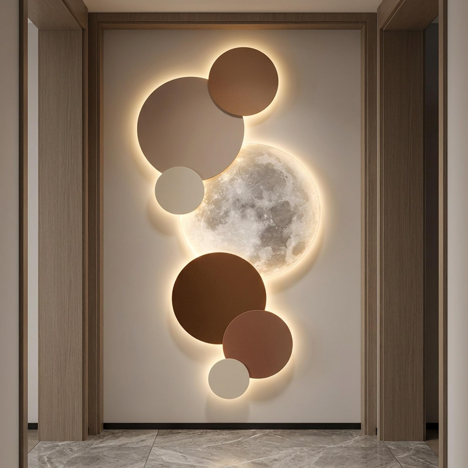 YNAYGDIUGD Scultura Murale 3D Con Illuminazione A LED, Decorazione Da Parete Luminosa E Moderna, Quadro In Porcellana Cristallina Per Soggiorno O Ingresso
