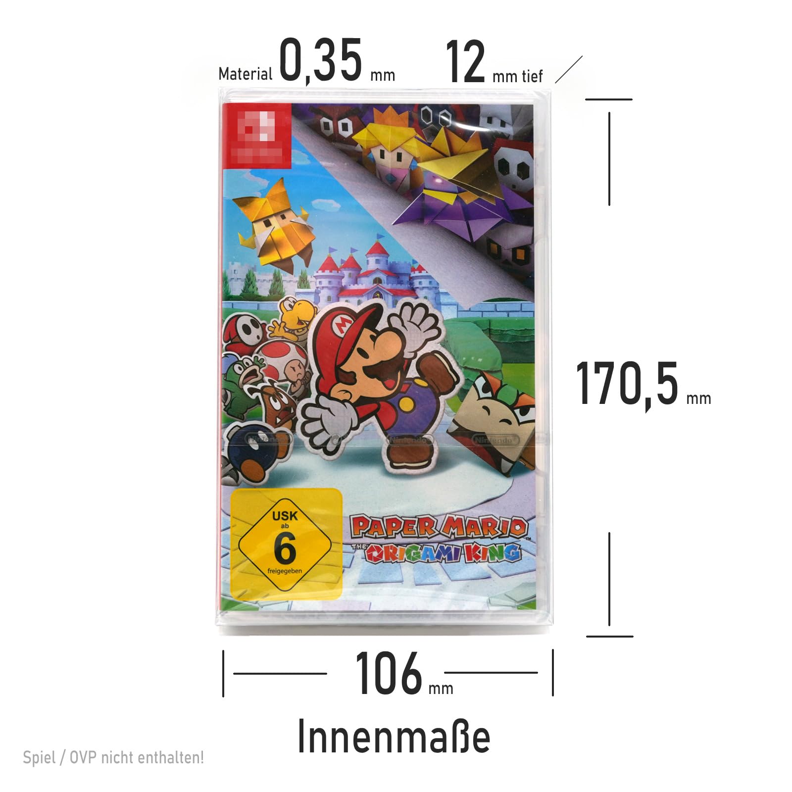 RetroRetter 250x Schutzhüllen V2 für Nintendo Switch Spiele OVP 0,35 mm - Game Box Protector Cases