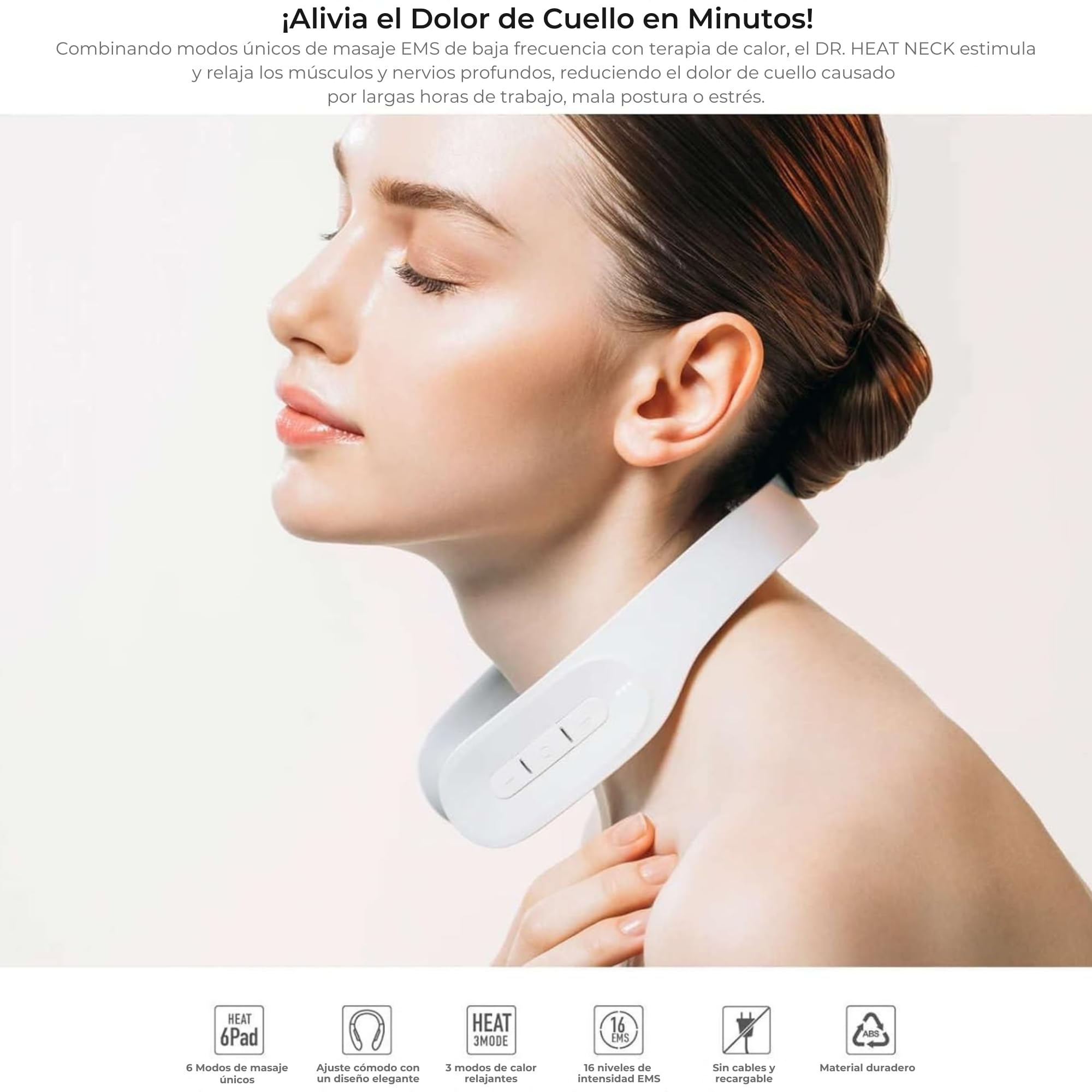 MYTREX Dr. Heat Neck Massager Black with EMS and Heat - Deep