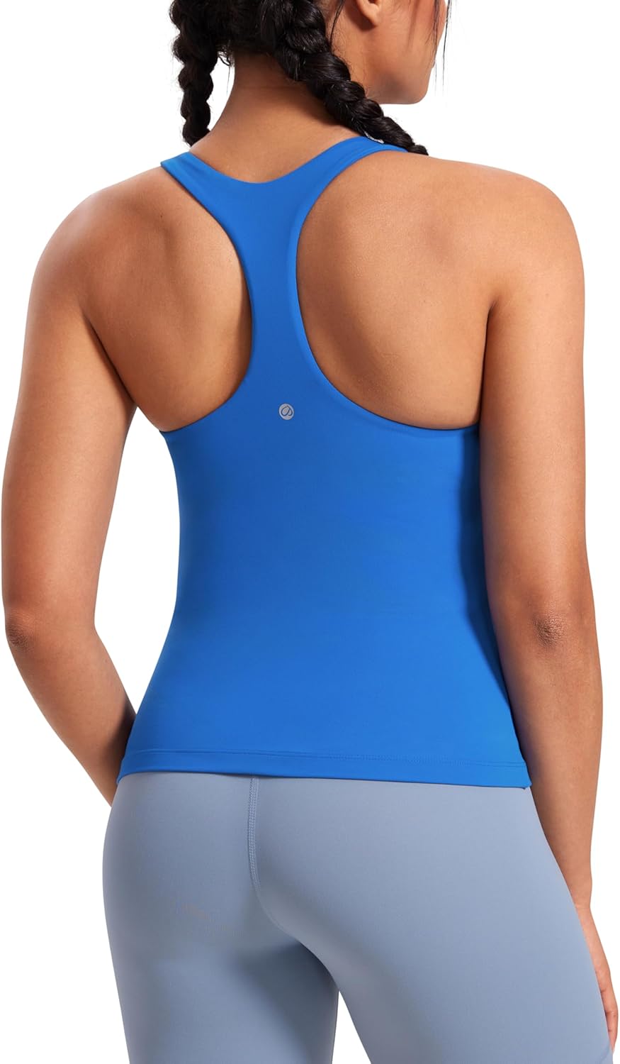 CRZ YOGA Butterluxe Workout Tank Tops for Women Built in Bras Padded - Racerback Athletic Spandex Yoga Camisole