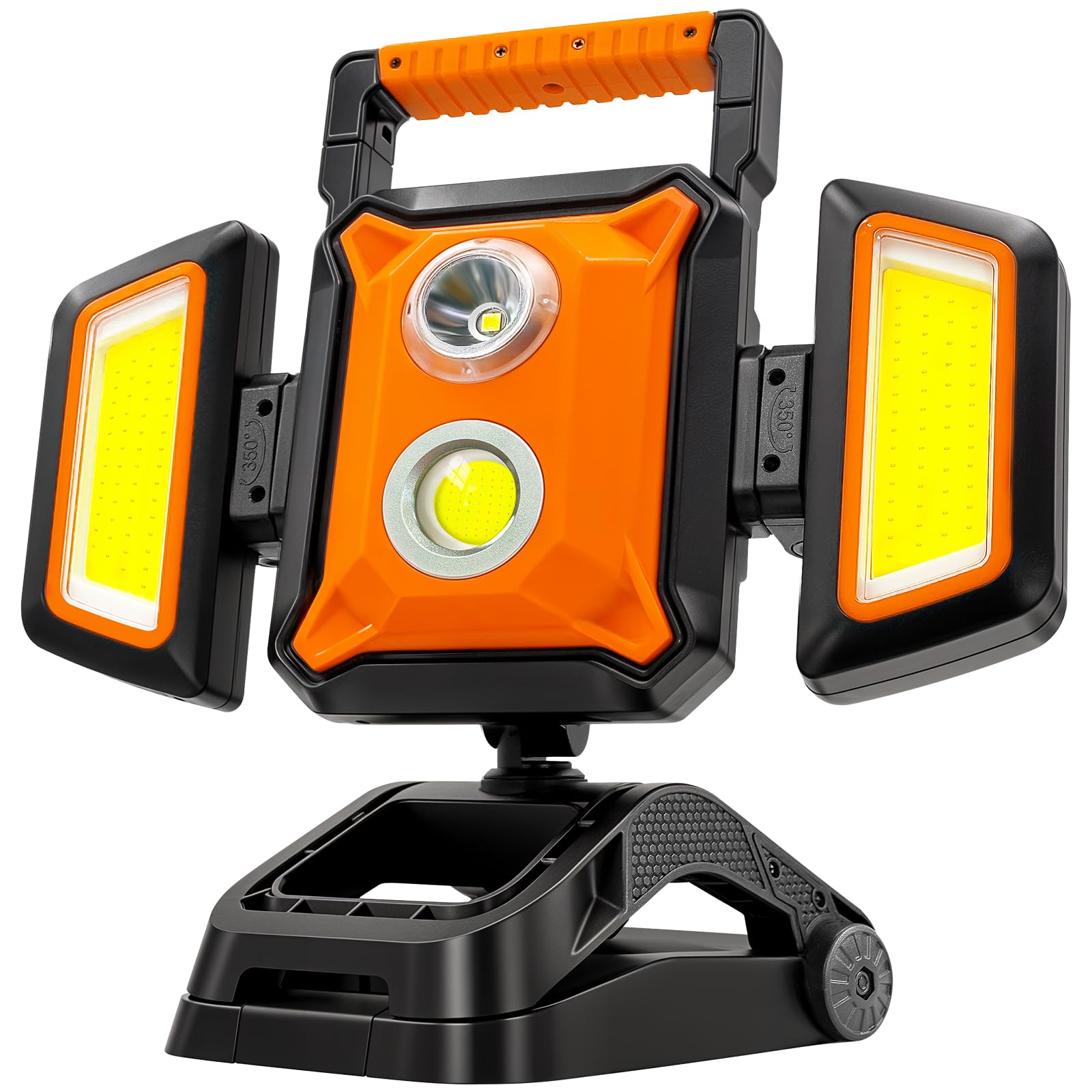 SYLSTAR Akku Strahler 40W, 4000LM Baustrahler LED mit Klemme