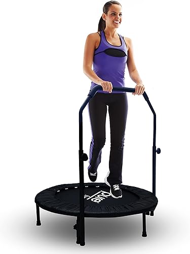 Miniatura 1 de Pure Fun Trampolín elástico de 40 pulgadas con pasamanos, capacidad de peso de 300 libras, color negro