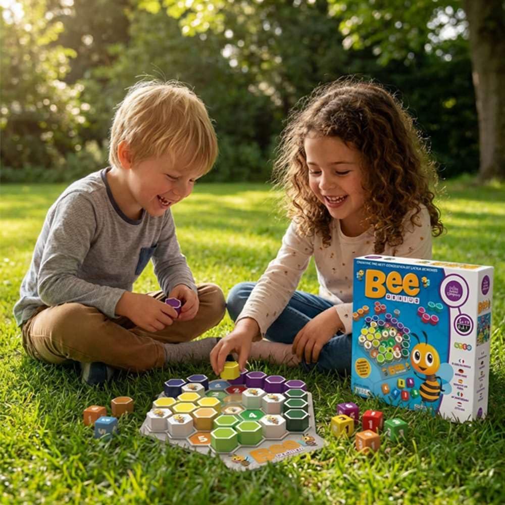 The Happy Puzzle Company Bee Genius Game - 46.656 sfide puzzle per i puzzle più giovani - Puzzle di logica STEM Risorse educative per l'apprendimento precoce - Giochi intelligenti per bambini e