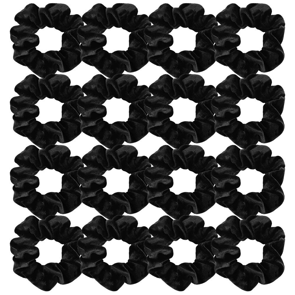 Semato 16 Pack Black Velvet Scrunchies for Hair Scrunchy Hair Ties Ropes for Women or Girls Hair Accessories