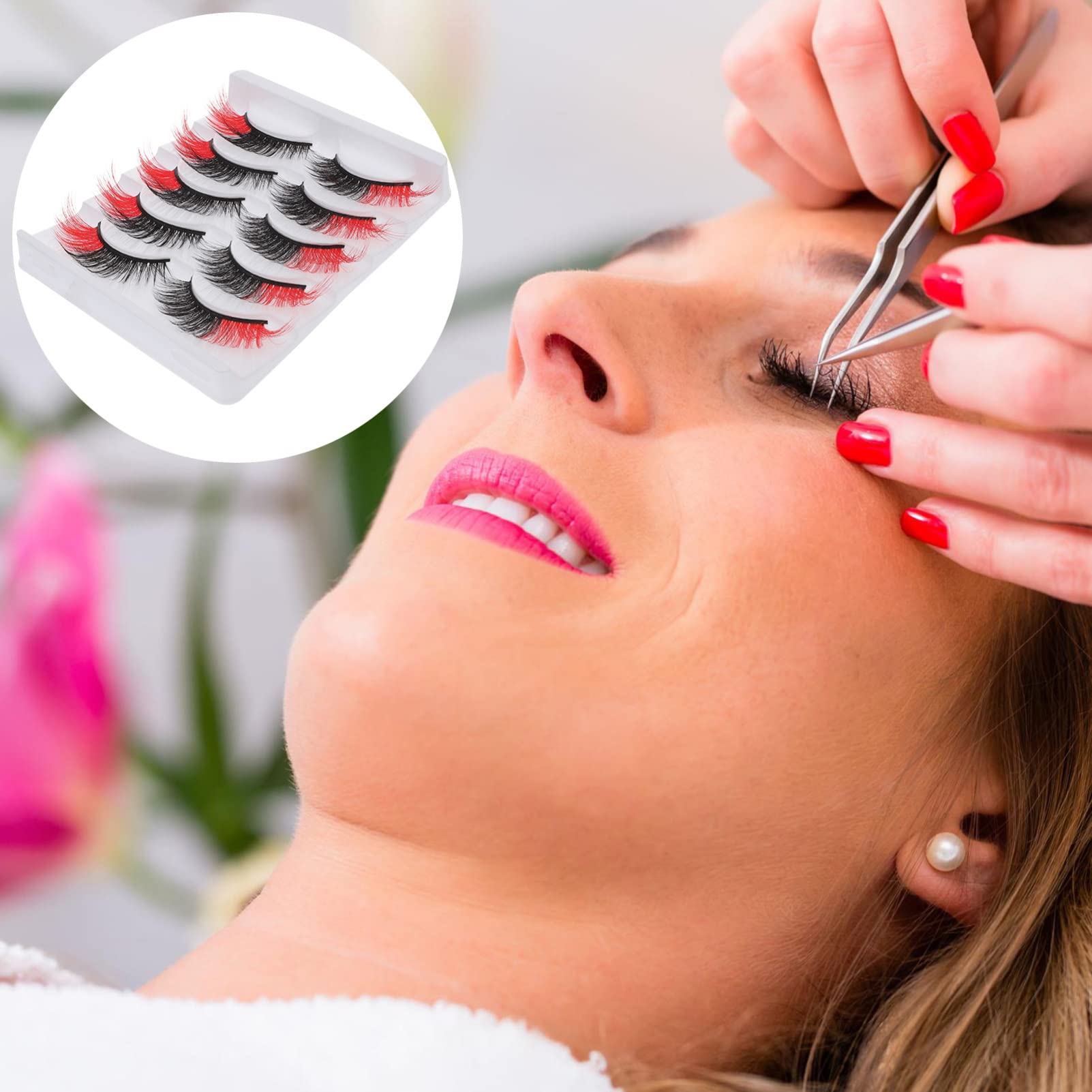 LALAFINA 20paia Ciglia Finte Naturali Con Scatola Estensioni Di Ciglia Riutilizzabili Per Look Intenso e Volume Aggiunto Per Uso Semipermanente