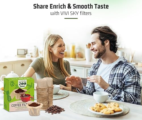 Miniatura 6 de VIVI SKY Filtros K Cup desechables con tapa, 100 filtros de café, filtros de papel K Cup para cafeteras Keurg de una sola porción 1.0 y 2.0 cápsulas