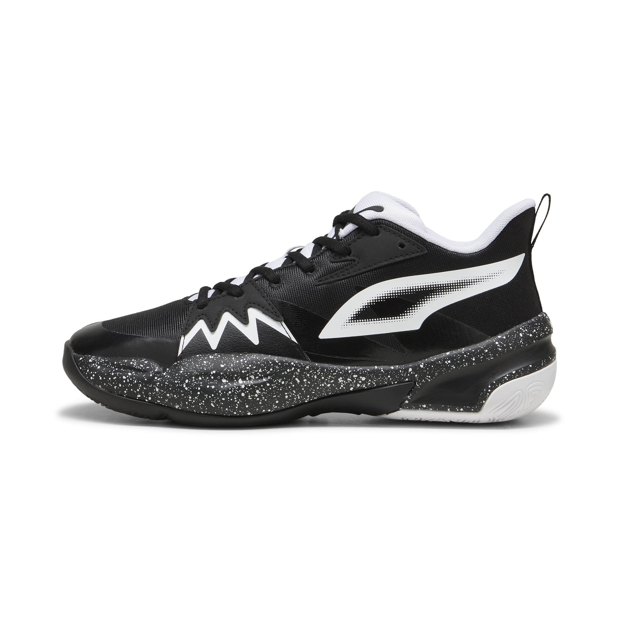 PUMA Men's Genetics Basketball Shoes, Black-for All Time Red, 14