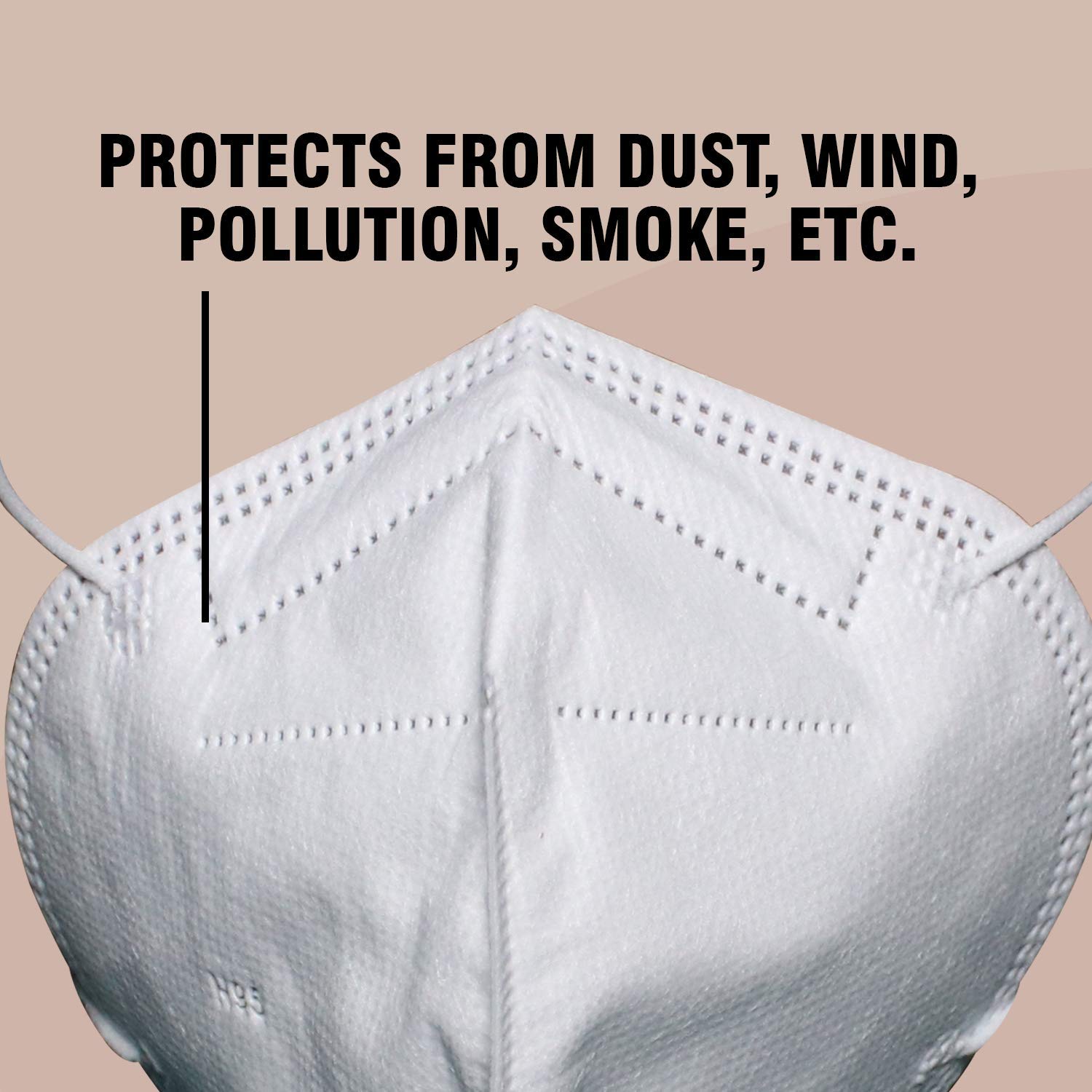 ORILEY ORN9501 Nonwoven Fabric N95 CE & ISO Certified 5 Layer Disposable Face Mask with Nose Pin for Men & Women (White) 3