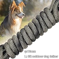 Vista 3 de BTINESFUL Correa de Amarre para Perro, Cuerda de Control Correa de Cuerda Larga, 8ft 12ft 20ft 30ft 50ft 75ft Correa para Perros de Patio - Perros
