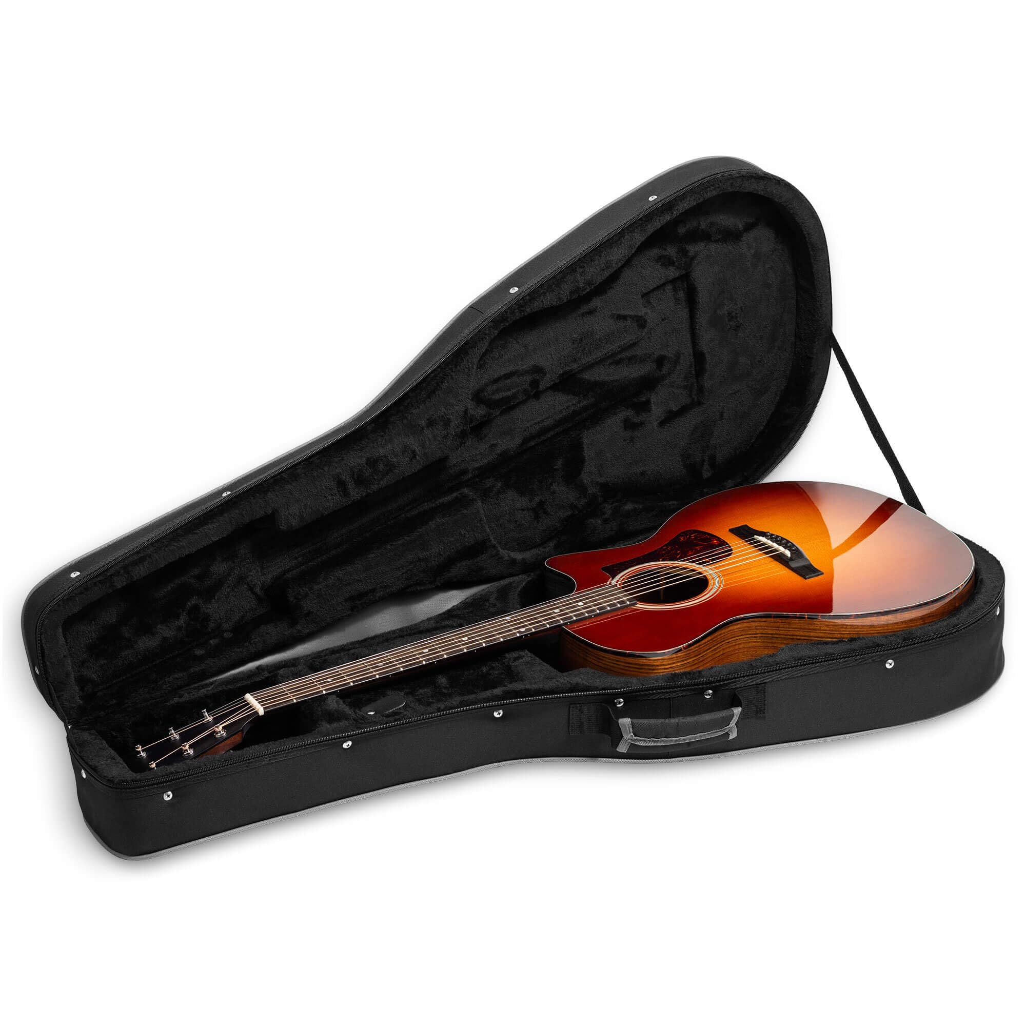 Tiger Custodia rigida in schiuma per chitarra acustica, 104 cm, con spallacci regolabili, maniglia per il trasporto, esterno Oxford 600D resistente alle intemperie e imbottitura interna spessa 20 mm