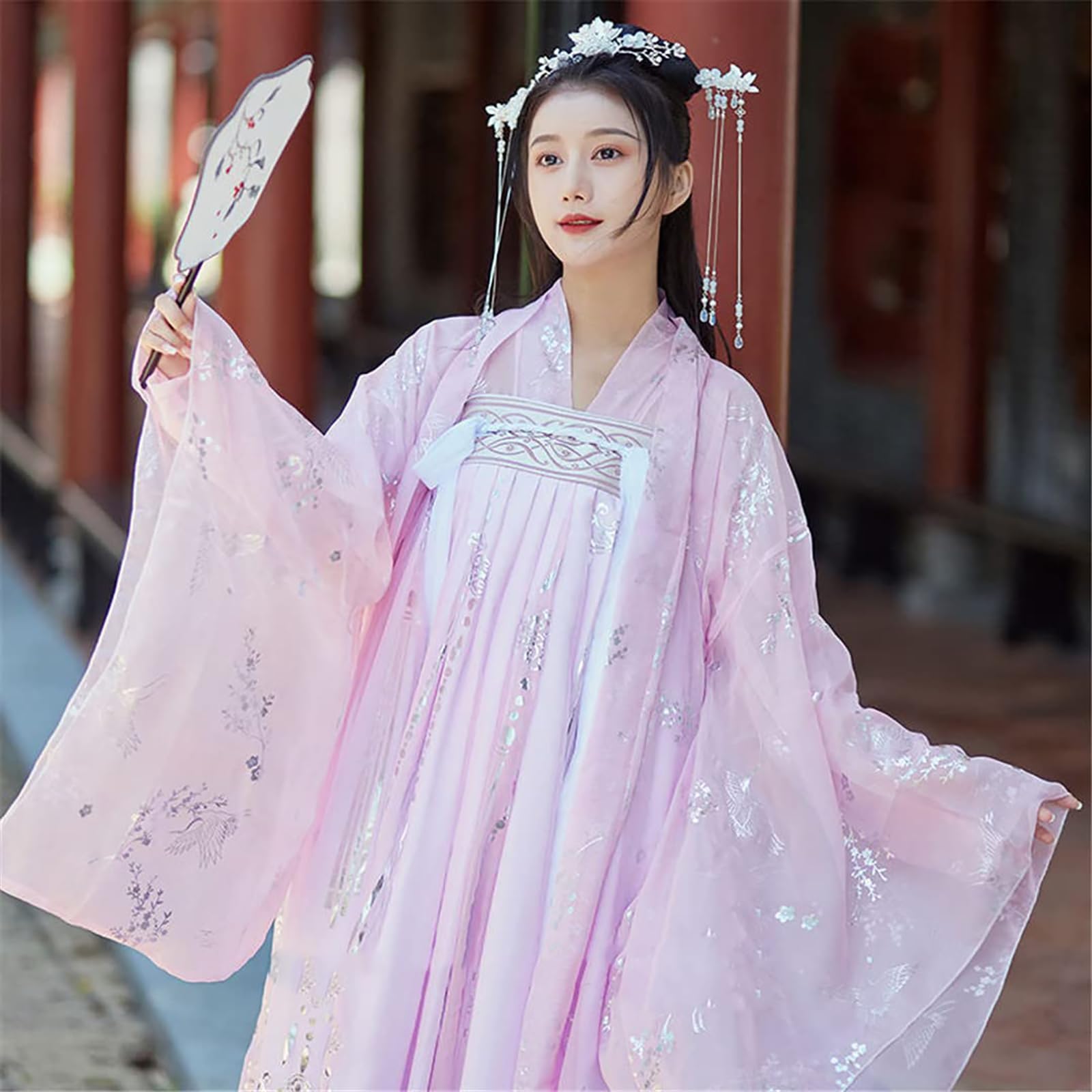 Abito Tradizionale Cinese da Donna (S-3XL), Taglie Forti - Costume da Principessa per Danza Femminile,M,C