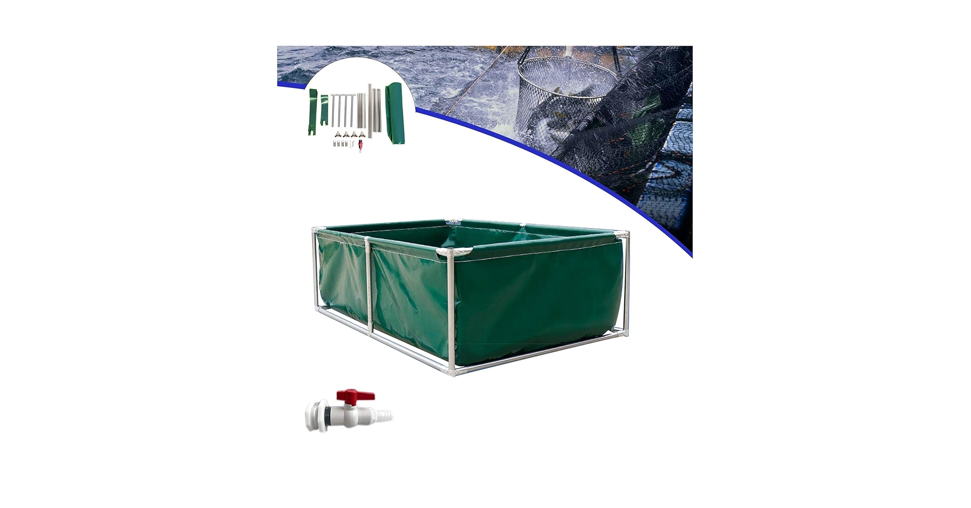 Amazon.co.jp: Pxkmouy 大型水槽 立体養魚池PVC折りたたみ帆布