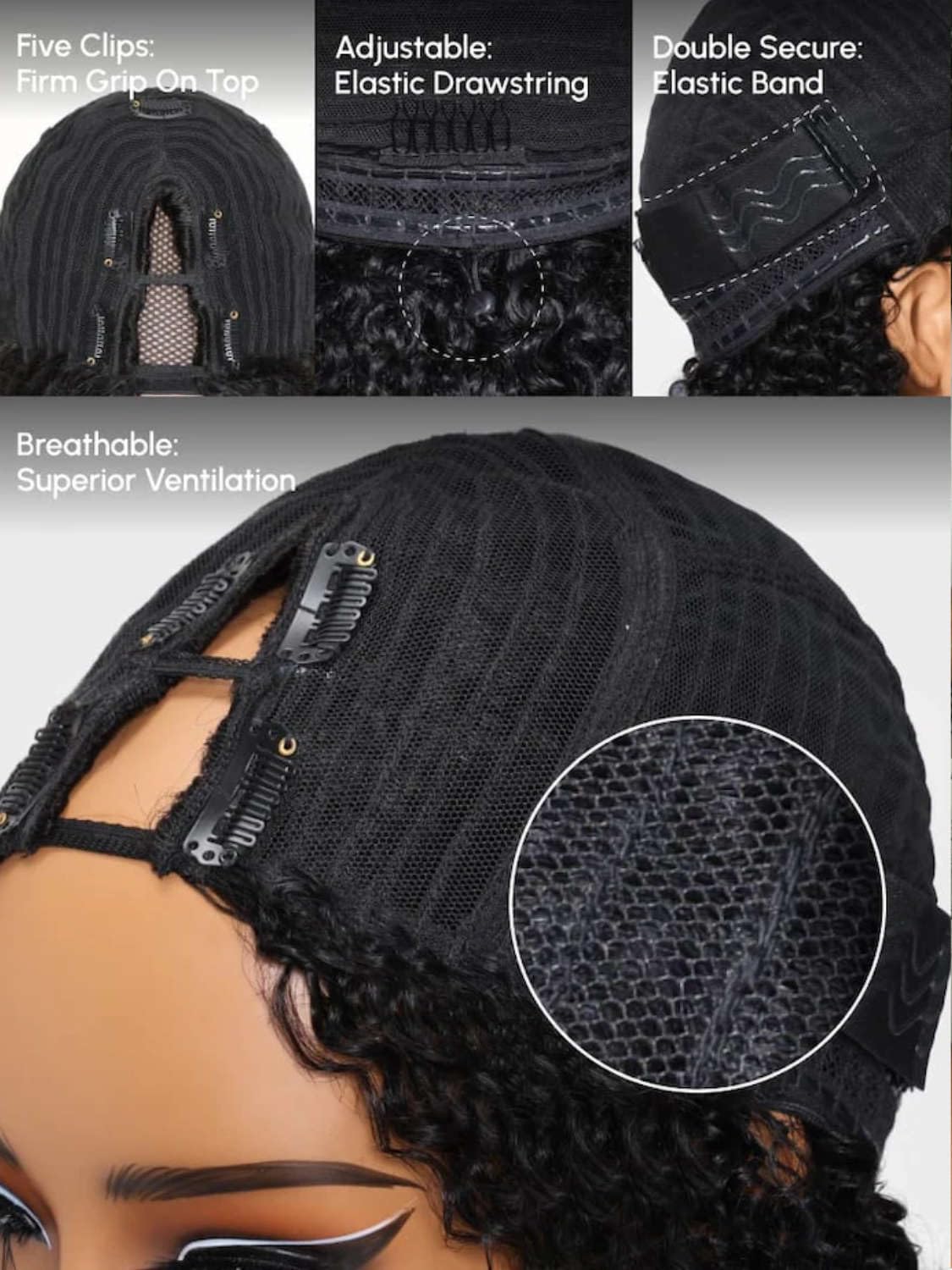 Beauty Forever EasiContour V Part Wigs Human Hair Yaki Straight Glueless Clip in Vpart Magic Leave Out Upgrade U Part Human Hair Ready to Go Wig Beginner Friendly 150% Density 26inch