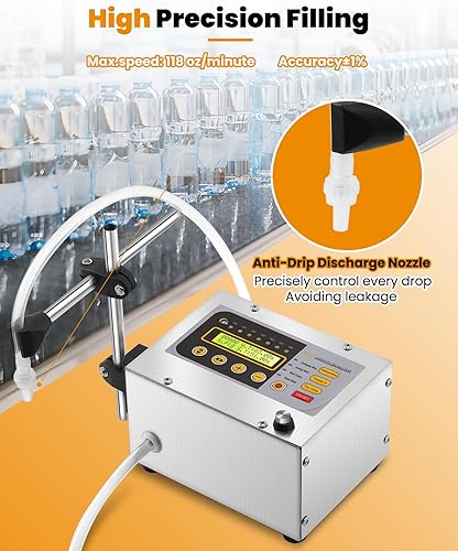 Miniatura 3 de Moonshan Máquina de llenado de líquidos Máquina llenadora de botellas de 2-118 onzas, bomba de diafragma de embotellado, control digital para agua,