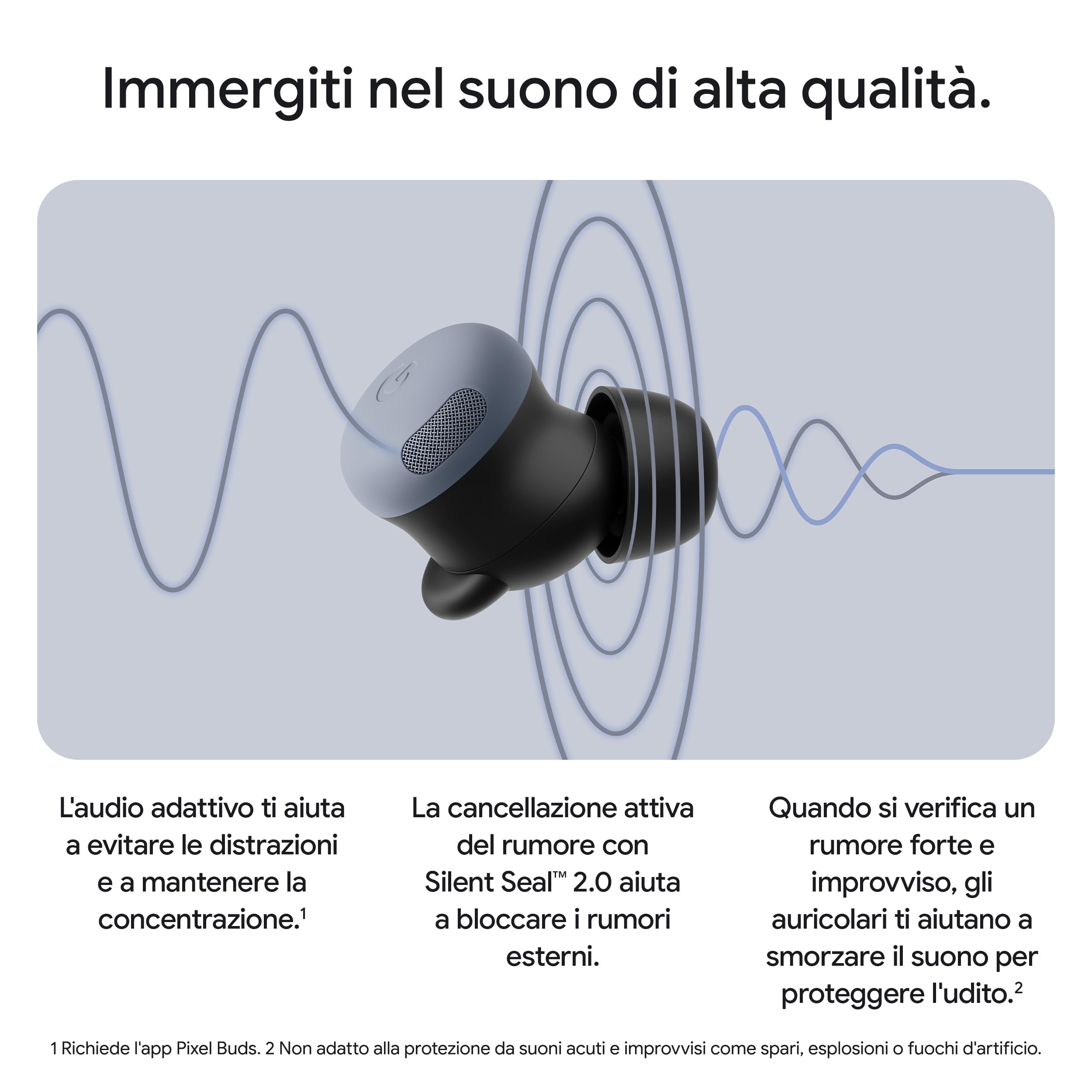 Google Pixel Buds Pro 2 - Auricolari wireless con cancellazione attiva del rumore - Cuffie Bluetooth - Grigio verde
