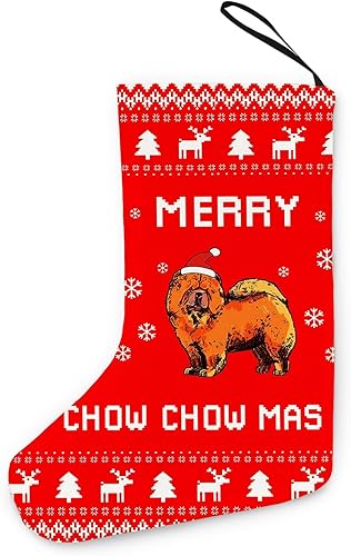 Miniatura 1 de Calcetines de Navidad Chow Chow de 16 pulgadas, medias de Navidad rojas, medias de Navidad, decoraciones navideñas para perros Chow Chow,
