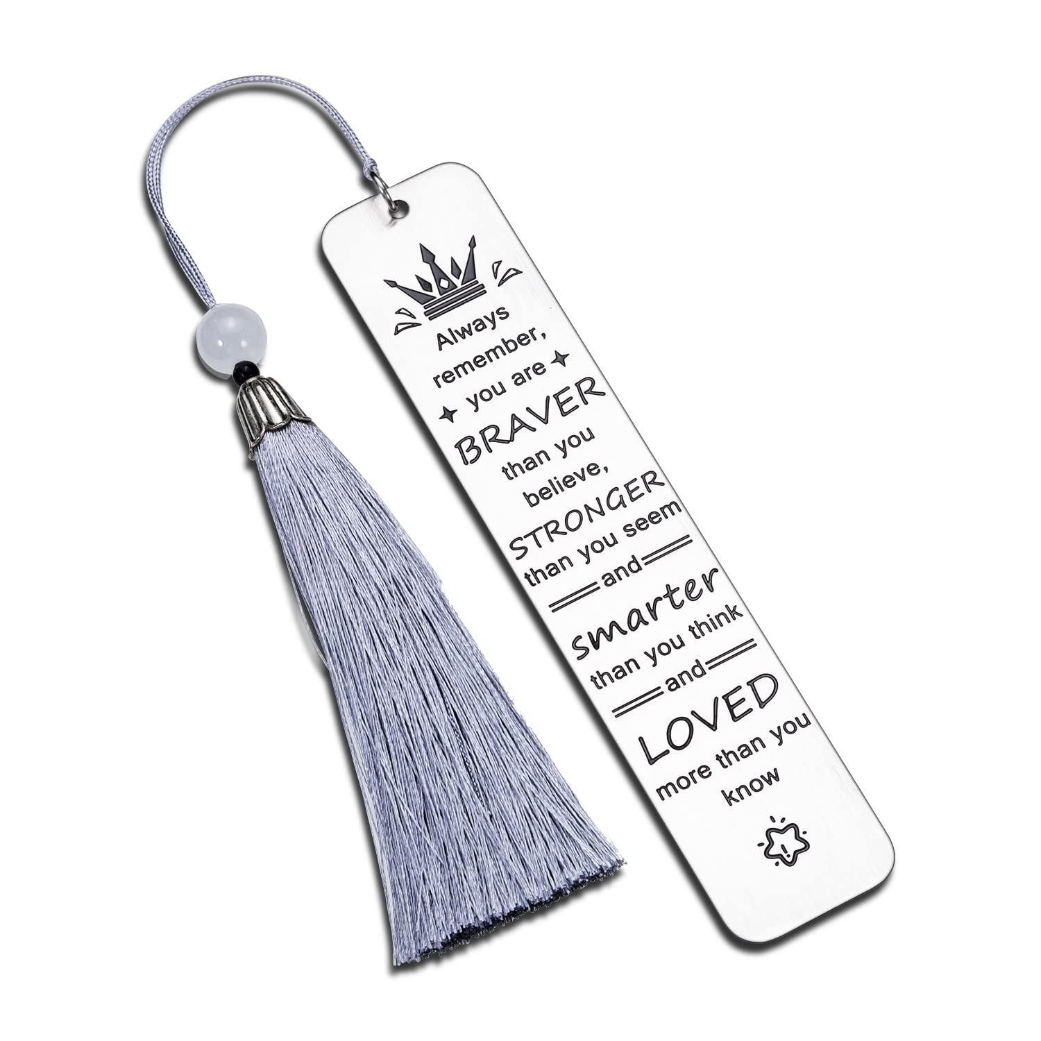 Inspirational Bookmark with Tassel Gift for Book Lover Son Daughter Teen Boy Girl Back to School Gift Christmas Birthday Gift for Women Man Her Him Friend Boss Coworker Leaving Away Retirement Gift