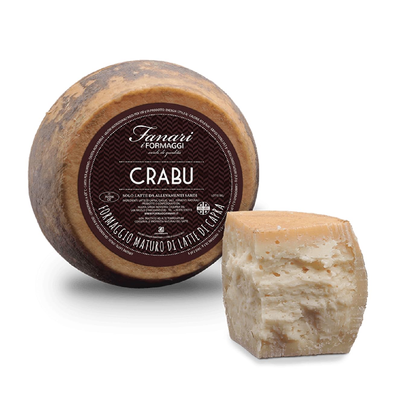 Crabu. Formaggio maturo di latte di capra - Formaggi Fanari. Forma - 2,8 kg