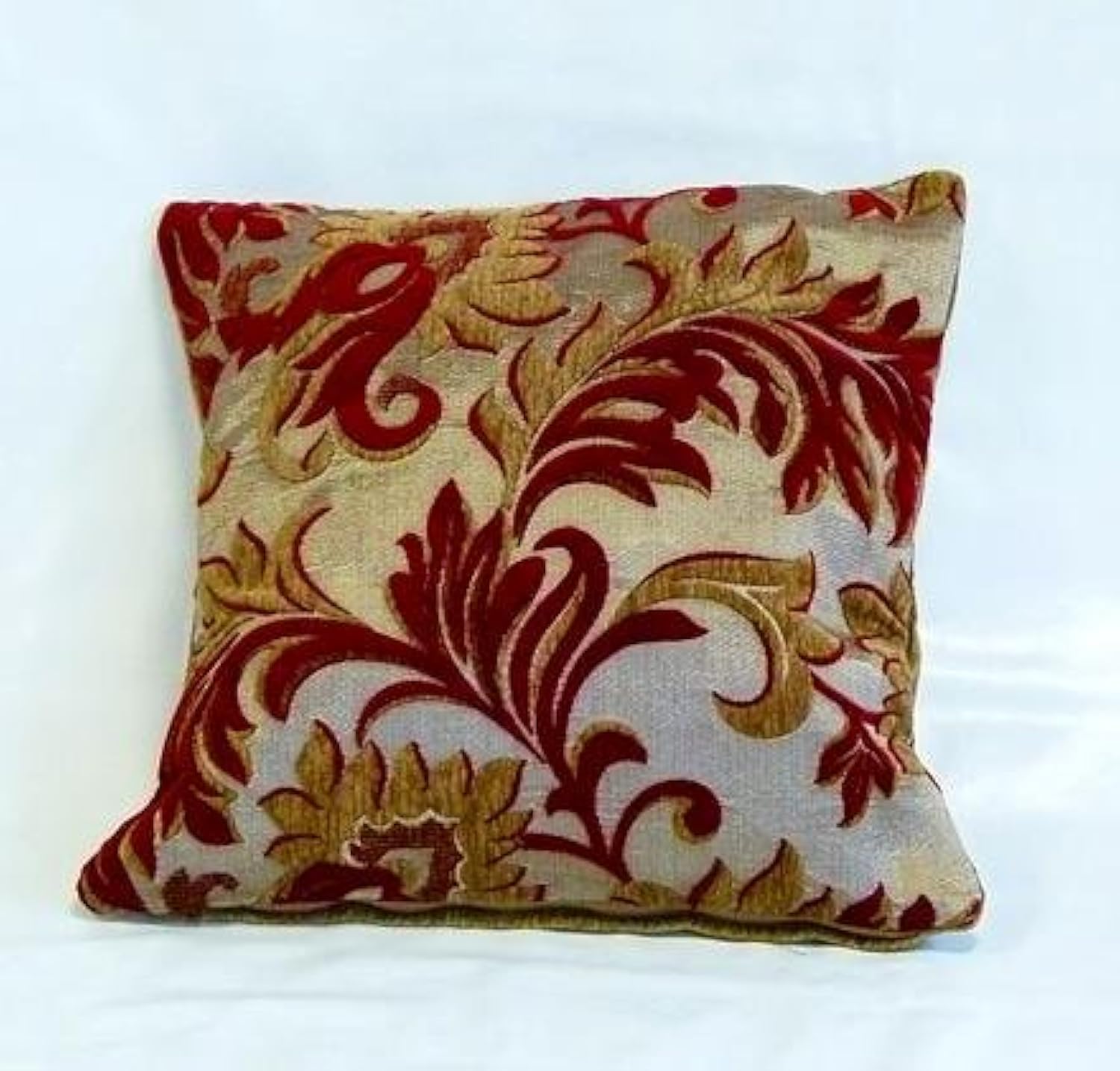 Emma Barclay Rome - Damask Chenille Cushion Cover in Wine - 17x17 (43x43cm)