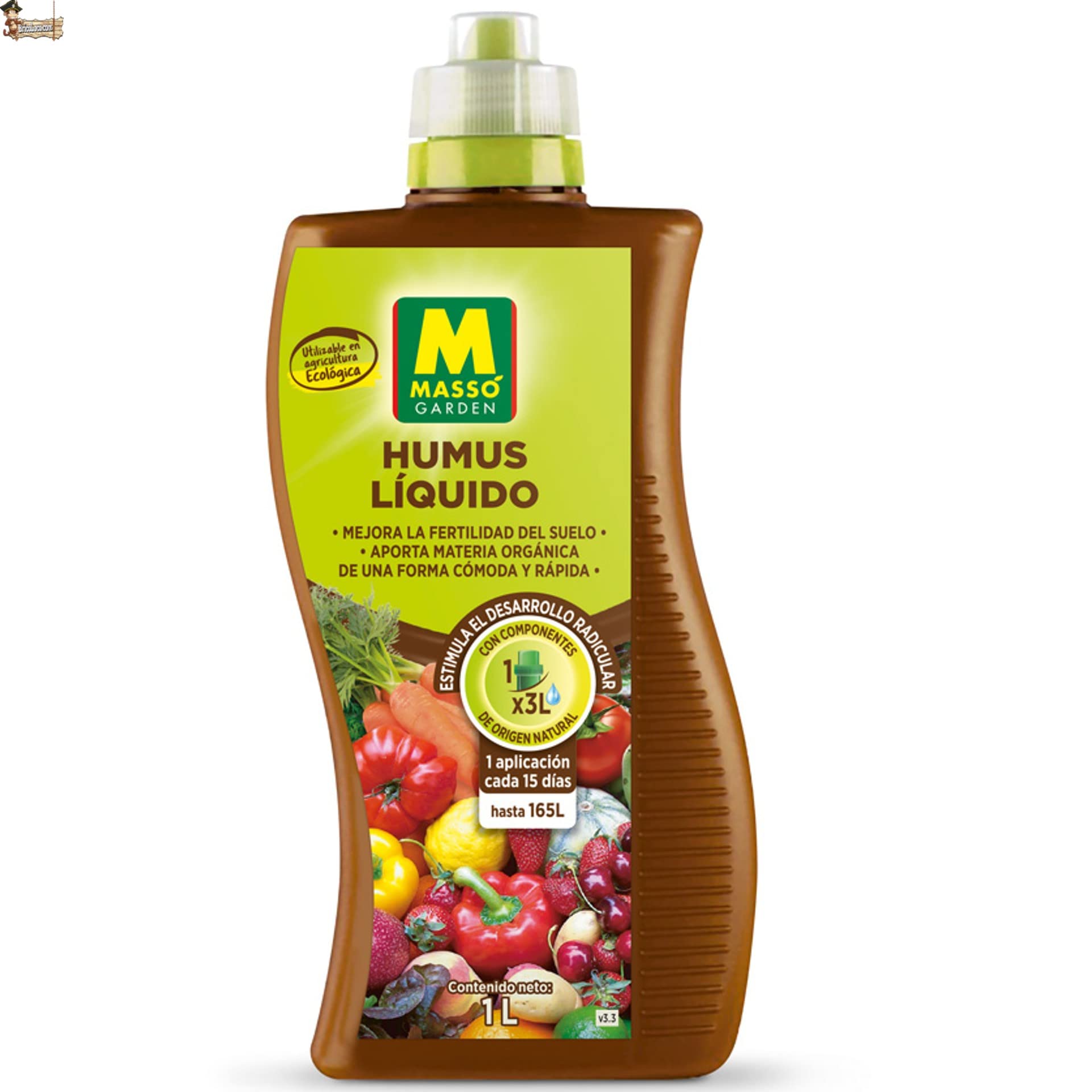 BricoLoco.com Humus de lombriz líquido ¡¡¡ Pack 3 litros !!! (3X1 LTS) Abono Fertilizante huerto, Plantas. Apto para Agricultura ecológica. Mejora fertilidad del Suelo, aporta Materia orgánica. (3)