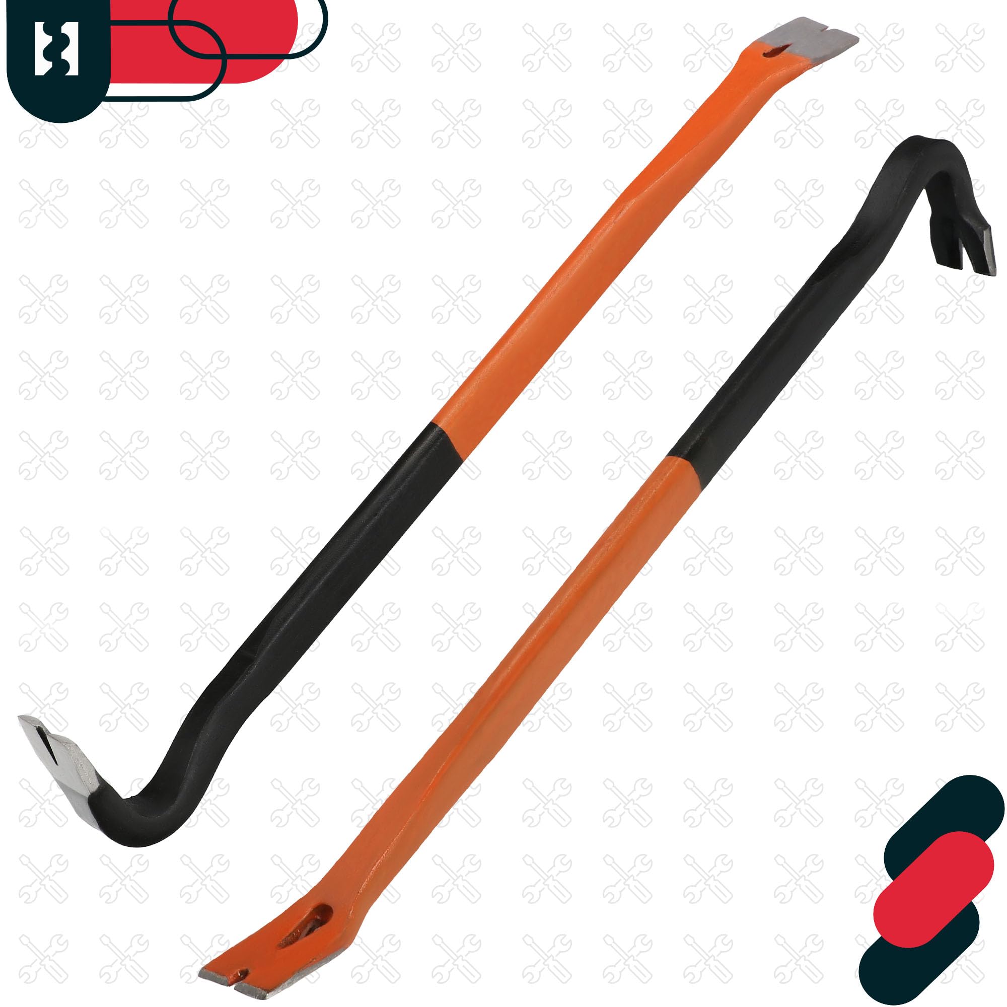 Kotarbau® - Pied de biche forgé - 600 mm - Résistant à la flexion - Pied de biche double face en acier
