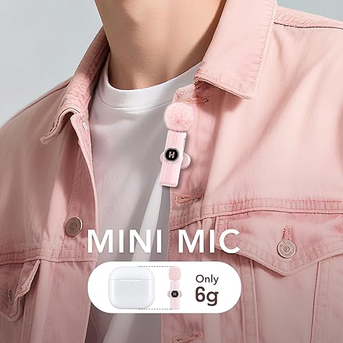 Miniatura 2 de Mini micrófono inalámbrico USB C para iPhone 15 16, dispositivos iOS y Android, micrófono de solapa con reducción de ruido para grabación, micrófono