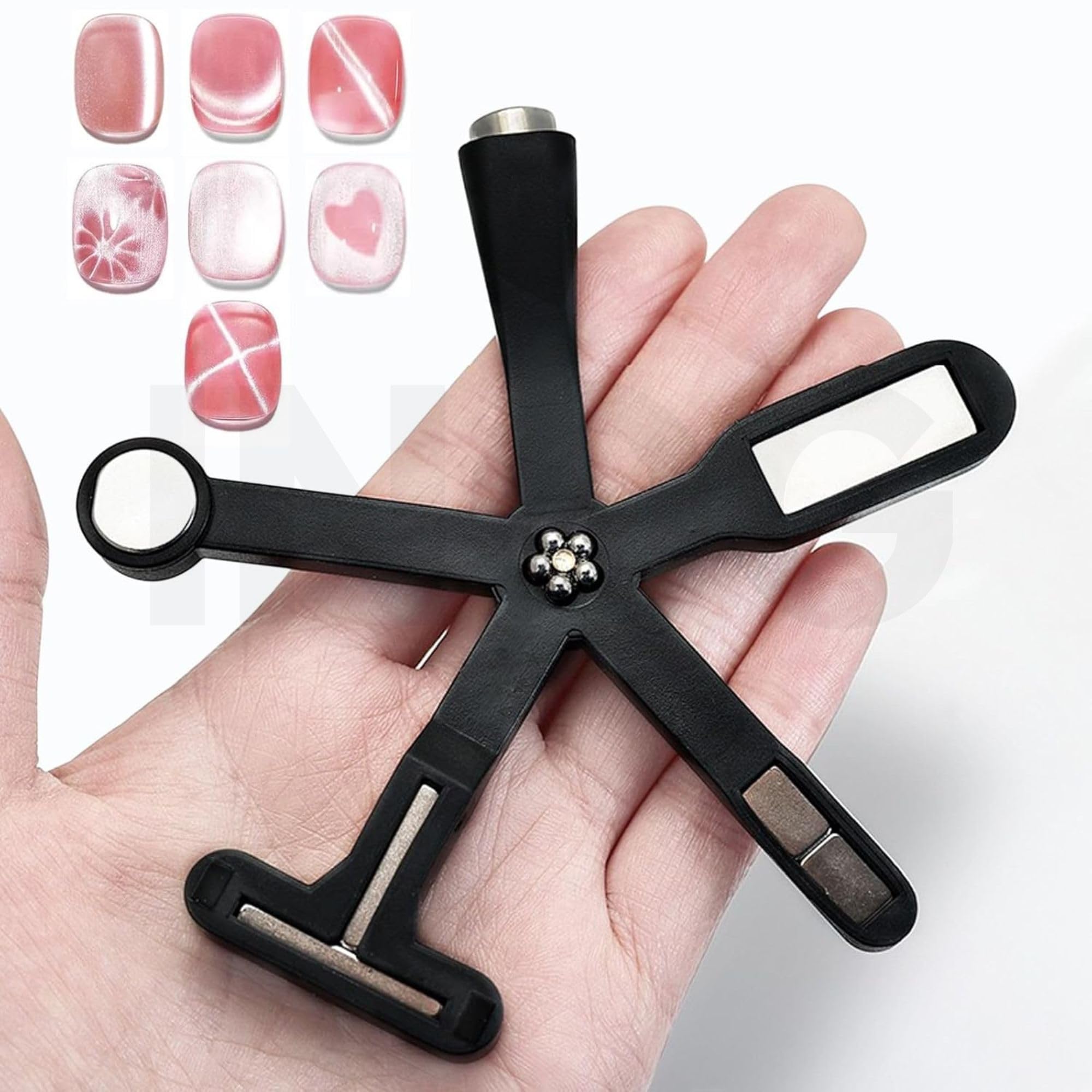 INOG Nail Magnet Tool, Super Long Double-head Nail Magnet Pens Magnet Stick 3D Magnetic Cat Eye Gel Polish Nail Art, for DIY 3d Magnetic, Salon, Studio or Home (6 in 1) 2