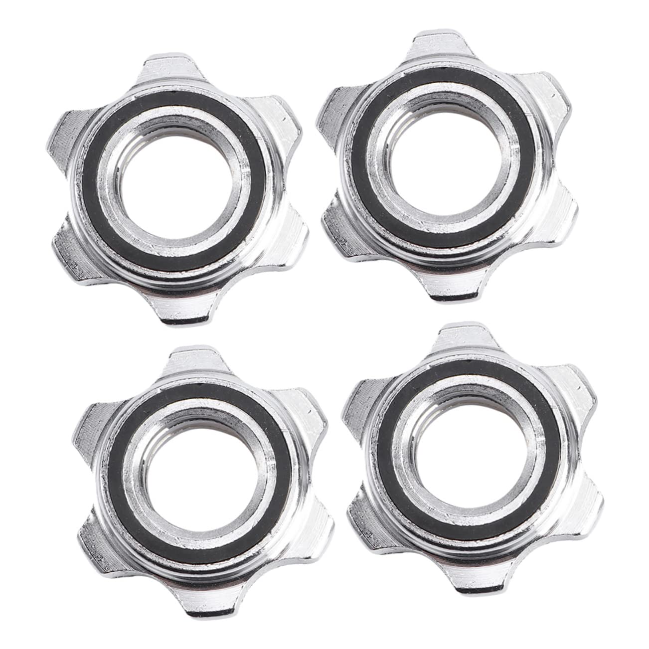 4pcs Nut Buckle for Barbell Rack Adjustable Locking Pad Lock Locks Gate Lock Dumb Bells Collar Screw Clamps Barbell Clamps Barbell- Lock Collars Dumbbell Bar Fixed Silver Cast Iron