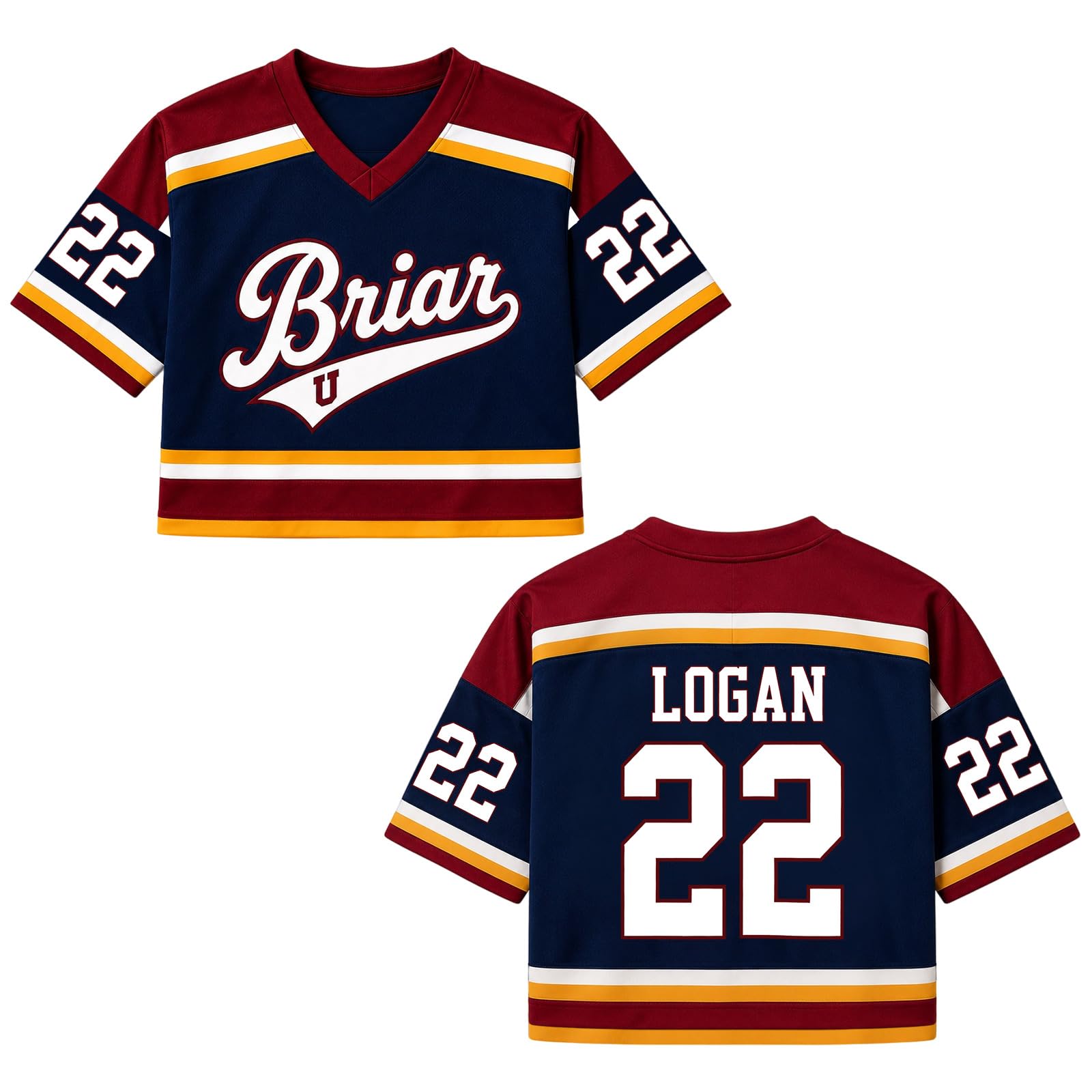 Off Campus Hockey Jersey Women Graham 44 & Logan 22 & Tucker 46 & Dean 66 Briar U Hockey Shirts Short Sleeve Briar University Shirts Sports Y2K Crop Tops Off Campus Merch for Fans