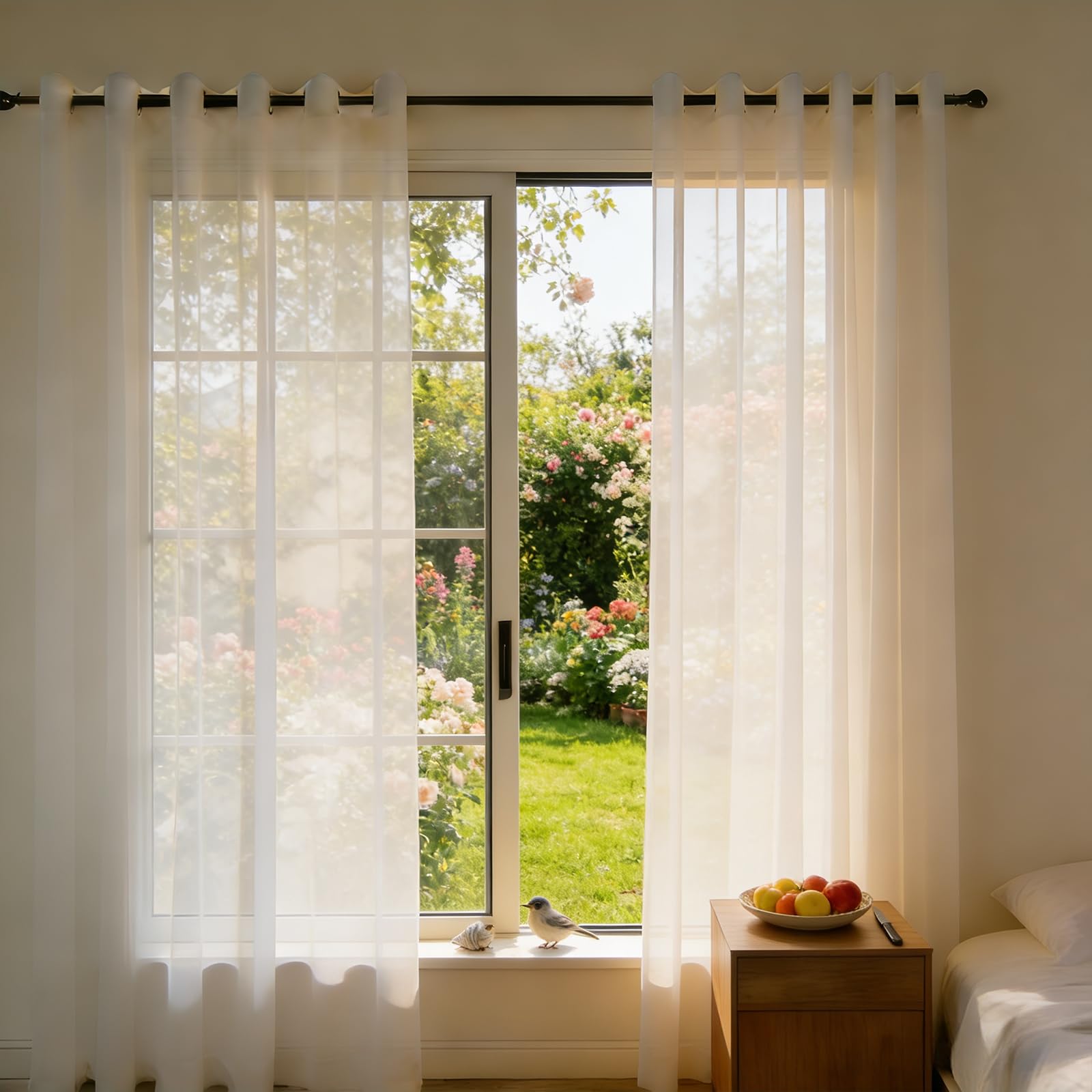 Cortinas blancas 240 x 65 de alta suavidad y textura lino
