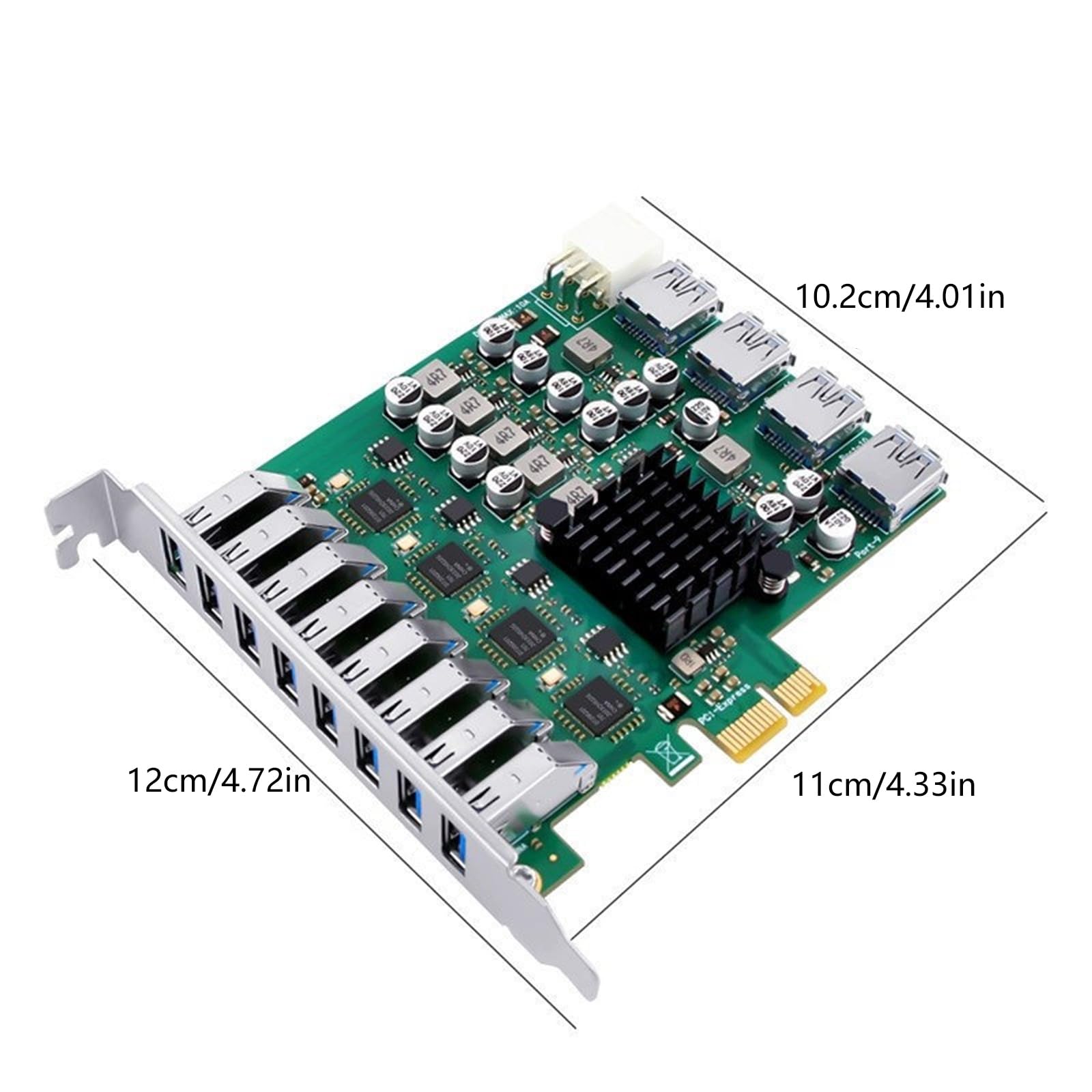 Scheda espansione multiporta USB 3.2 Gen1 PCIe 1X velocità 5 | Trasferimento dati stabile per stampanti archiviazione esterne e connessione simultanea dispositivi disco