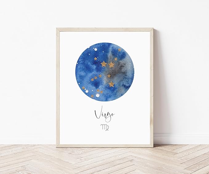 Virgo Print, Star Print, Horoscope Decor Astrology Constellation Decor Minimal Home Zodiac Wall Celestial Art Photo Poster,132