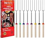 8 PCS Marshmallow Toasting Forks, Smores Sticks for Fire Pit, Telescoping Marshmallow Roasting Sticks Barbecue Forks for Hotdog Hot Dog Bonfire Smores Skewers for Open Fire Pits Campfire Camping