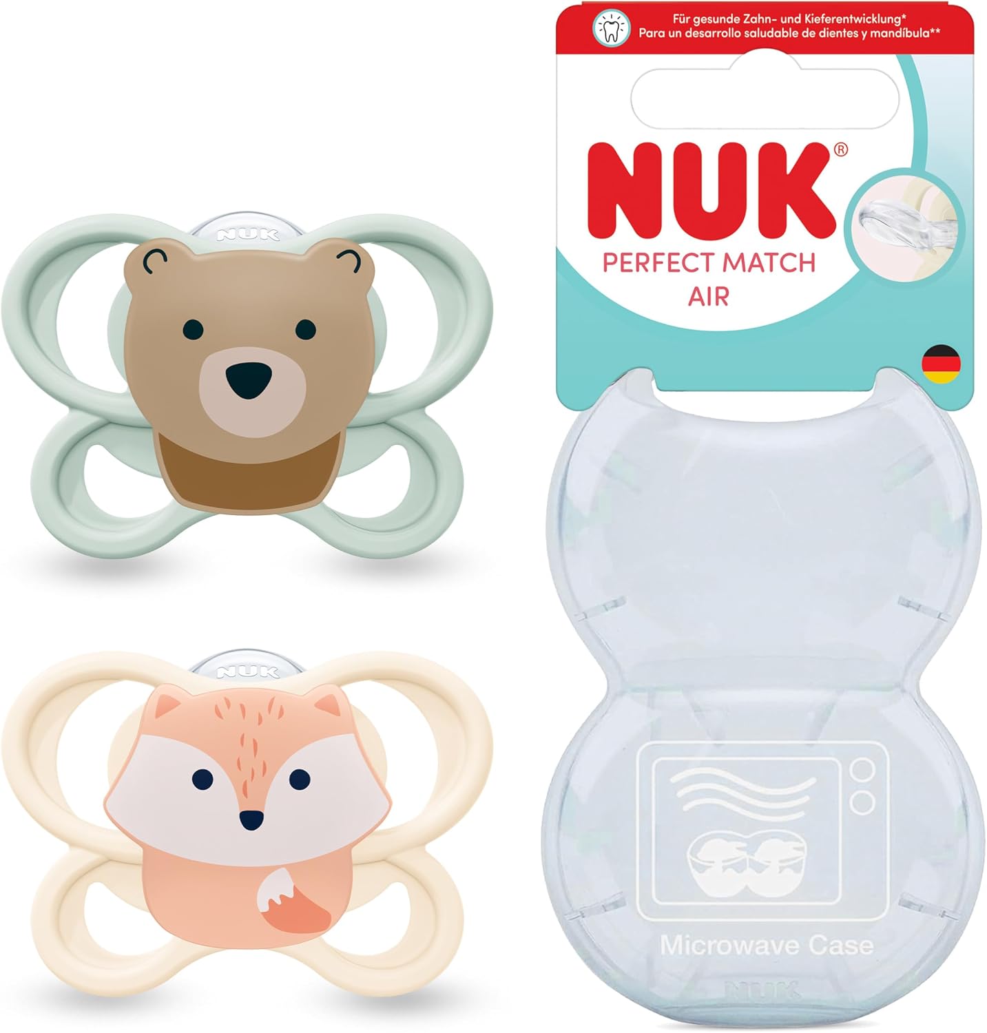 NUK PM Air 2'li Emzik, 0-2 ay, Kurt/Ayı