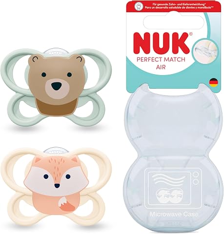 NUK PM Air 2'li Emzik, 0-2 ay, Kurt/Ayı
