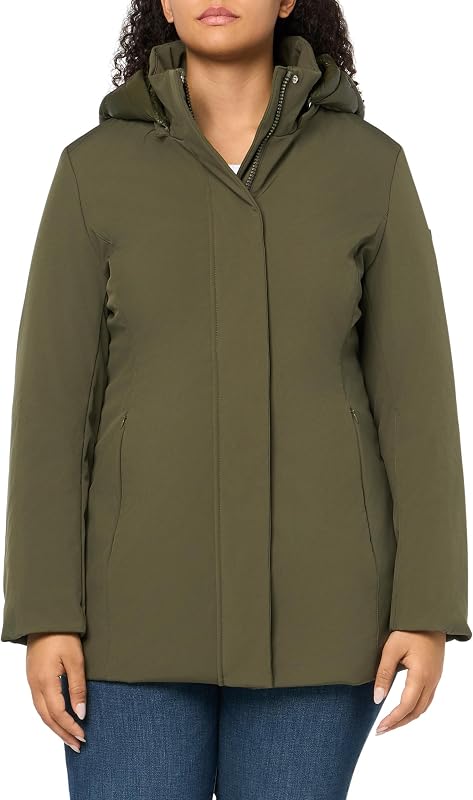 campera con capucha Softshell Midlength para mujer