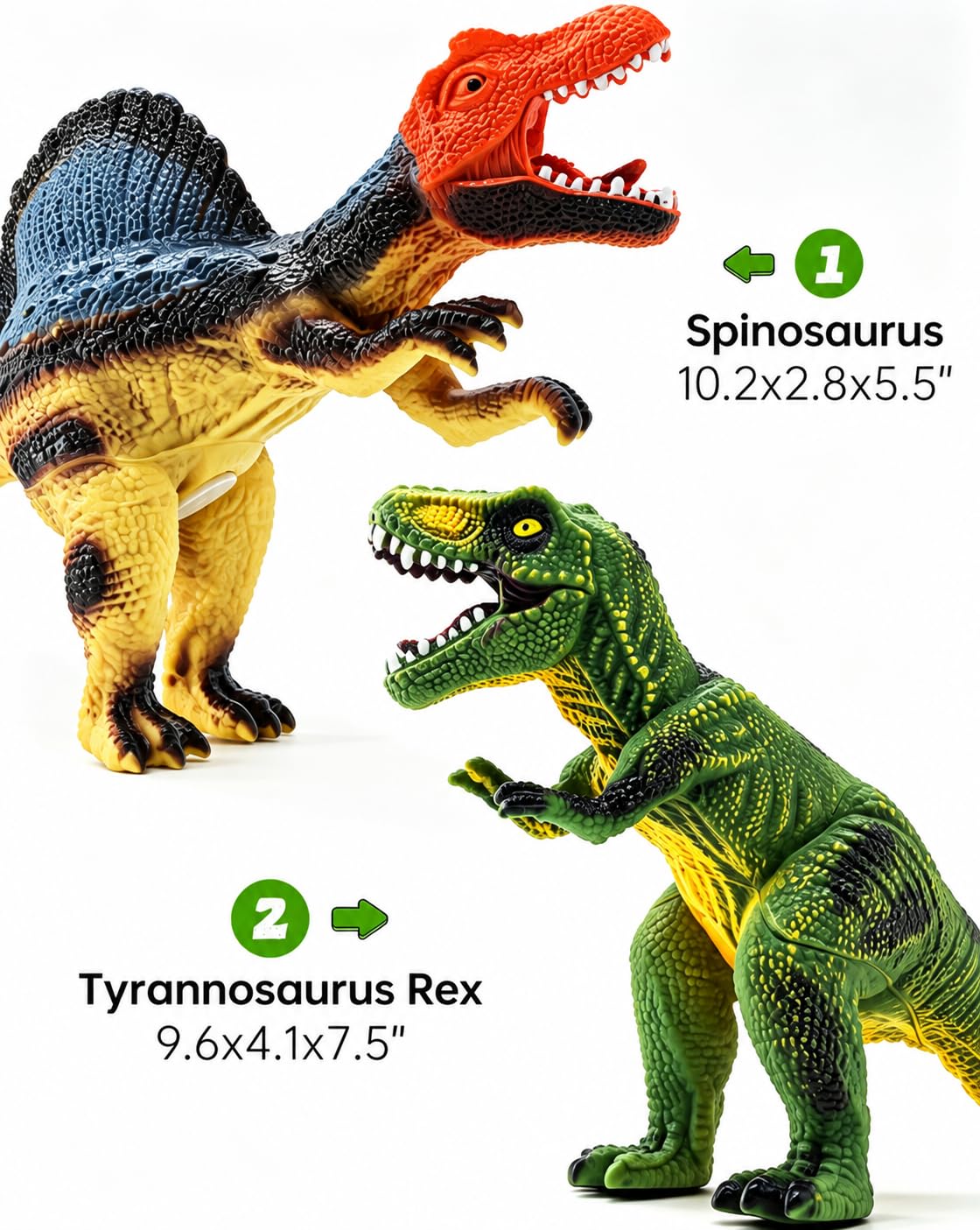 Jumbo Dinosaur Toys for Kids - 6 Realistic Figures -2 Jumbo Dinosaur Toys for Kids - 6 Realistic Figures -2