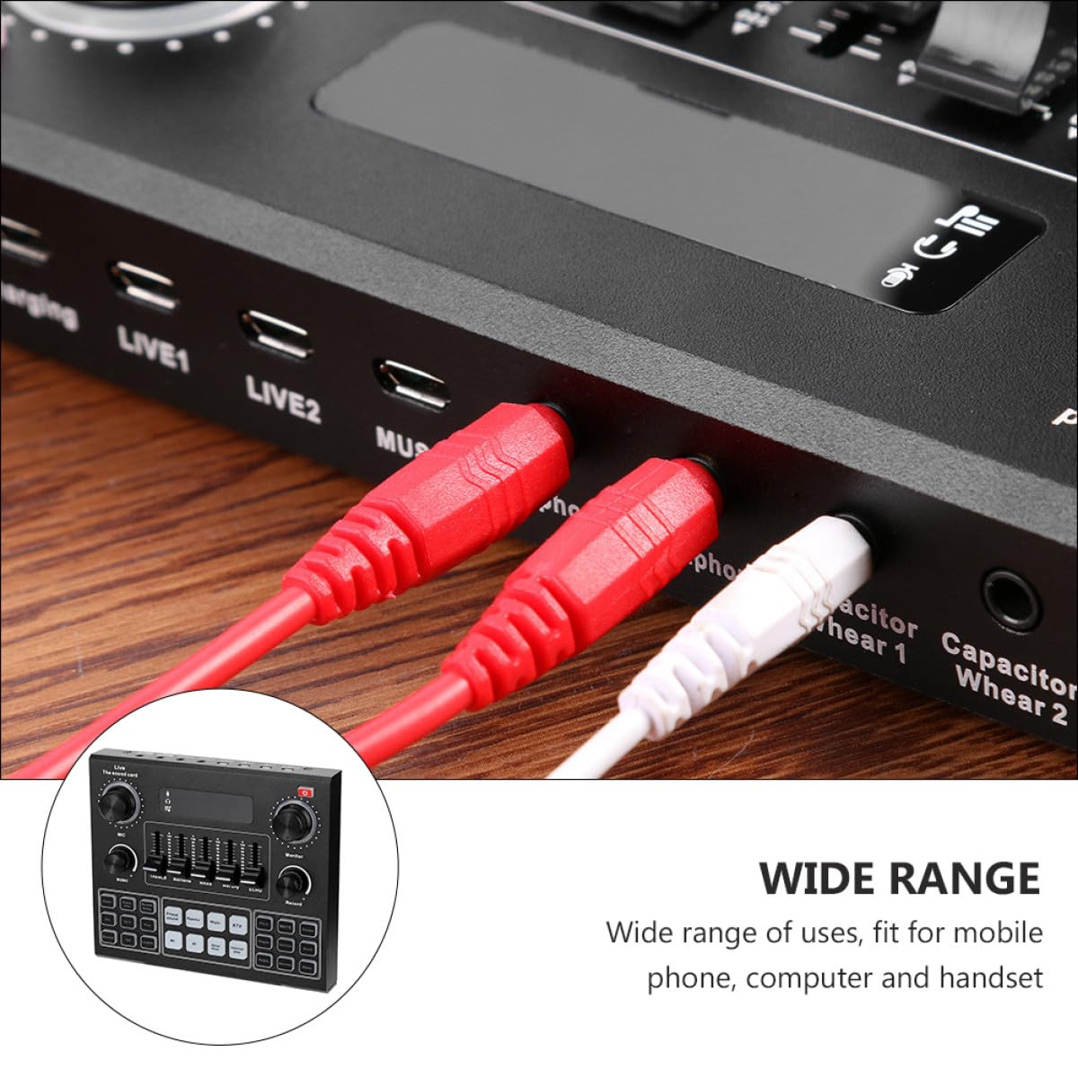 jojofuny Carte Son Externe Portable V9 Changement de Voix et Effets Audio, pour Streaming Mobile et Ordinateur, Dsp 32 Bits, sans Fil, Utilisation Facile, Couleur Aléatoire