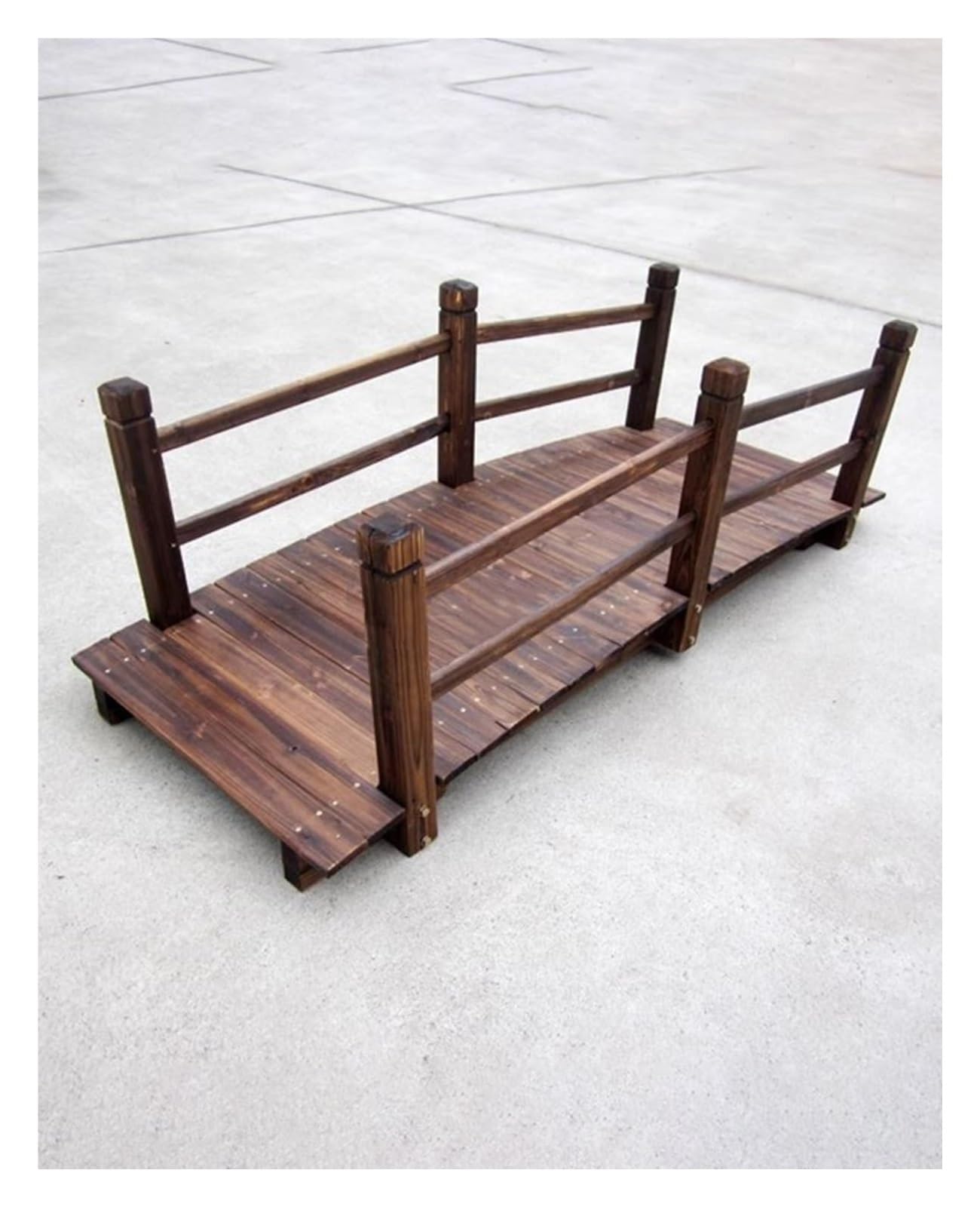 Wooden Garden Bridge, Wood Arc Footbridge, Little Garden Walkway Bridges, Retro Pond Bridge for Creek Farm(180cm (6ft))