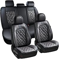 Vista 1 de Coverado Seat Covers Full Set, Black Car Seat Covers Front Seats Back Seat Cover, Breathable Car Seat Cushion, 5 Seats Universal Seat Covers for