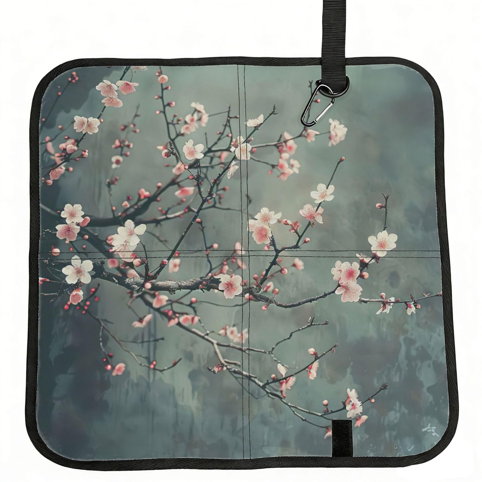 PPHGUT Japanese Cherry Flowers Print Foldable Seat Cushion Waterproof Portable Chair Pad Travel Outdoor Picnic Camping