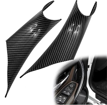 ABS Interior Door Panel Handle Covers Left Front and Right Front Compatible with BMW 320,328,330,335,M3 2012-2018 & BMW 428, 435,M4 2014-2017 Carbon Fiber Black