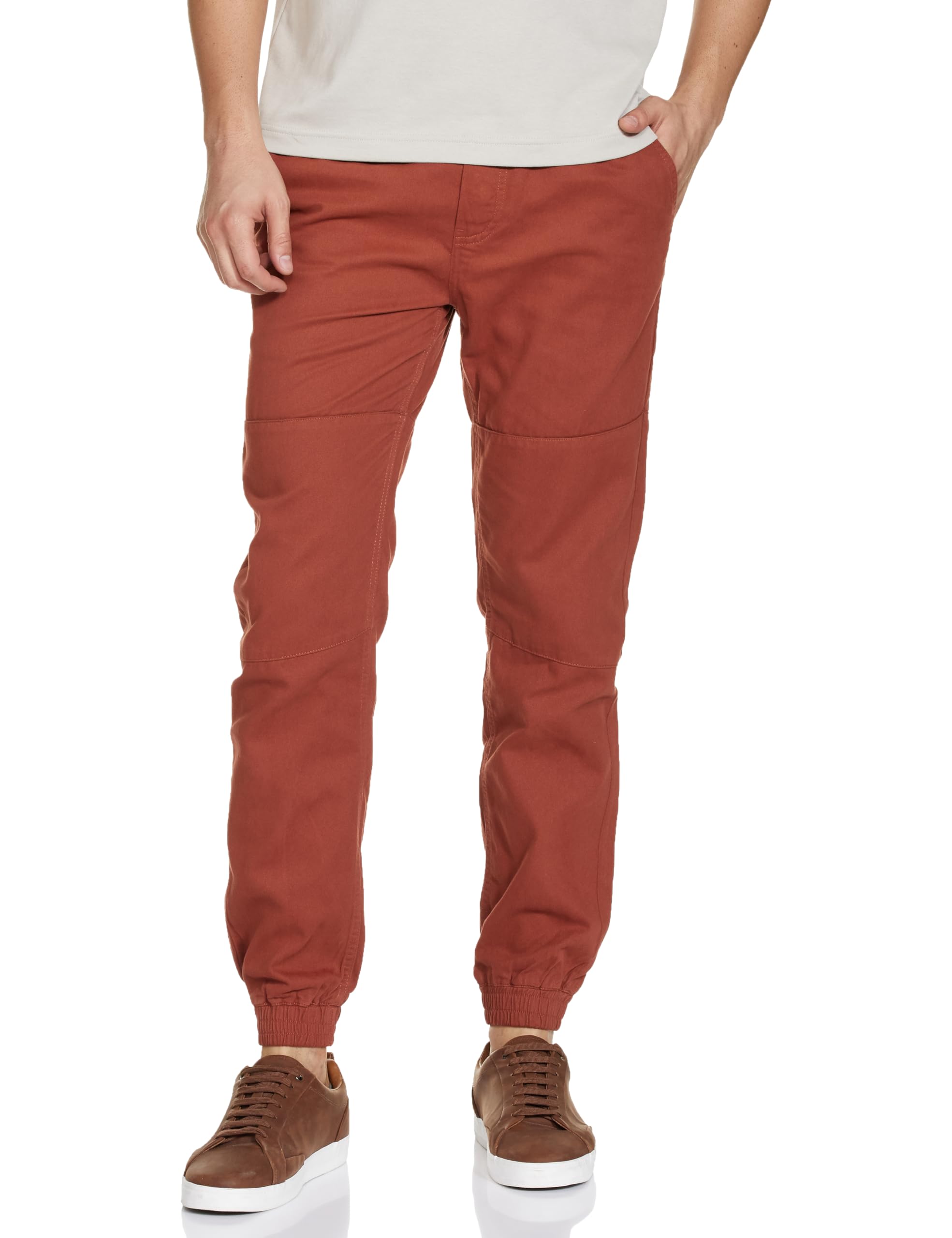 the indian garage co Men Slim Fit Solid Mid-Rise Biker Joggers-picture-47