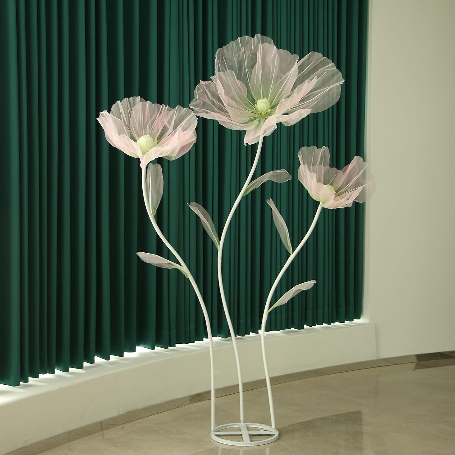 Wedding Decorations for Reception,5.6 Ft Big Artificial Silk Flowers,Giant Flowers for Decoration,Party Banquet Decor,Home Decor,Photographic Props,Shop Window Display?Green and Pink?