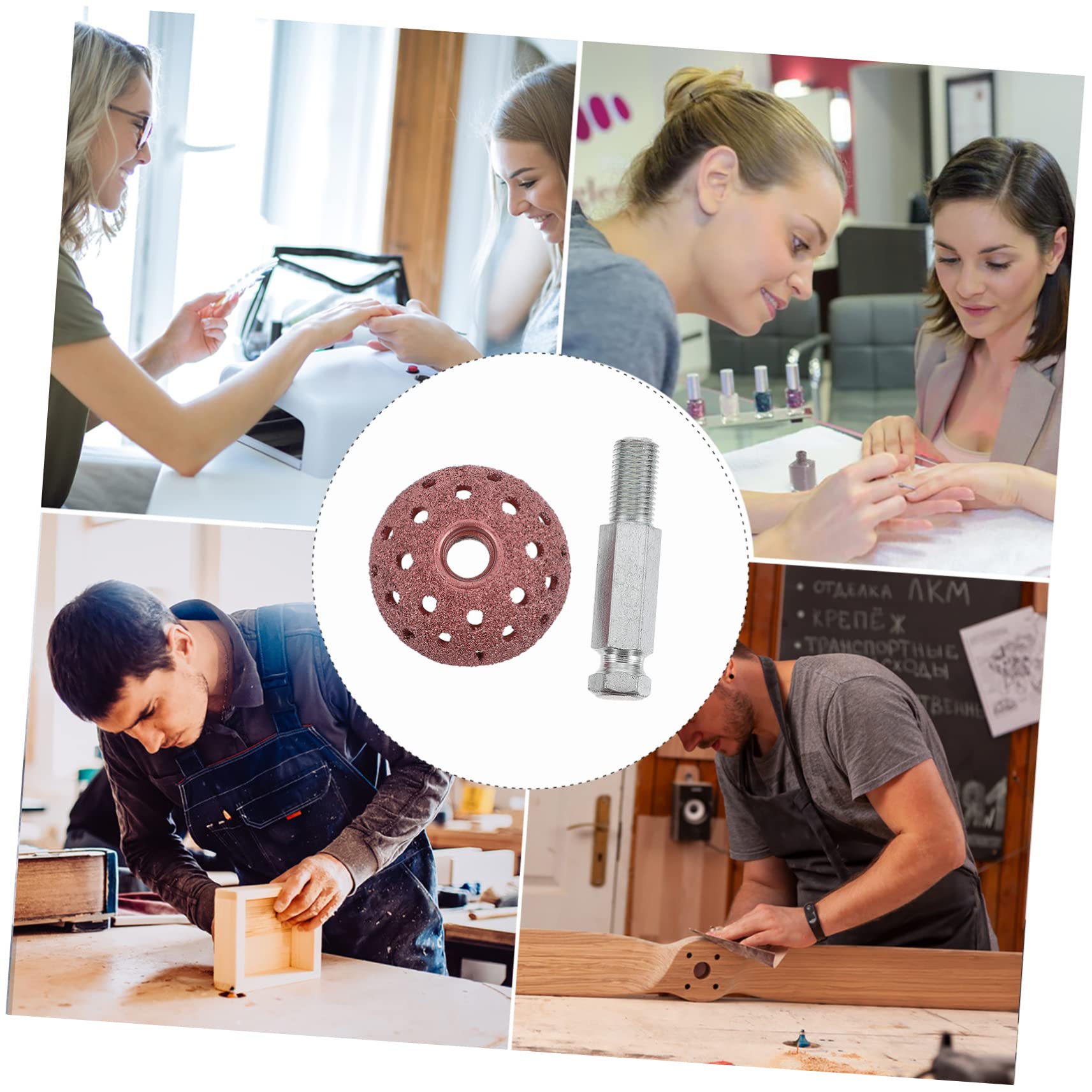 TOPBATHY 3 Sätze Reifenbufferrad Pneumatisches Buffing Wheel mit Adapter für Reifenreparatur Einfach zu Bedienen für Auto und Fahrrad
