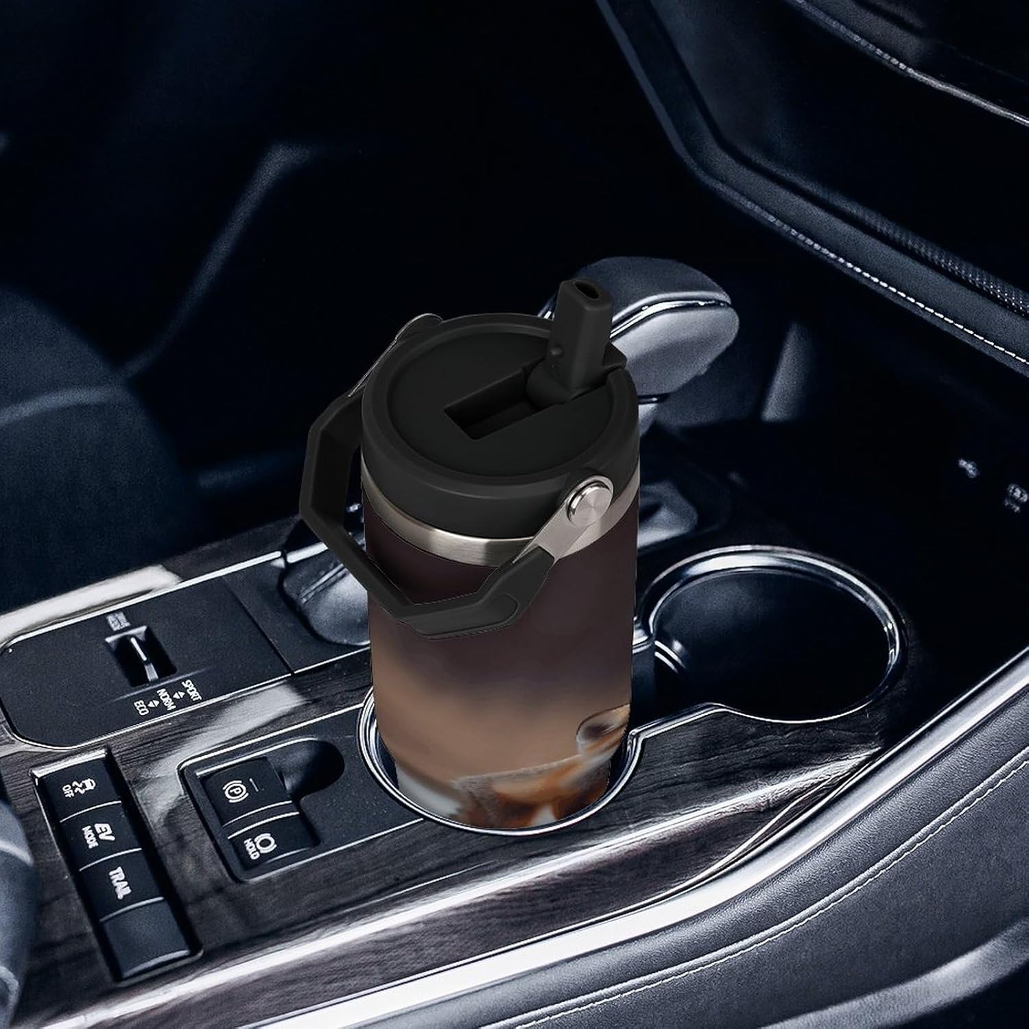 Cute Fox Water Bottle 30 Oz Fits Car Cup Holder,Insulated Coffee Mug Large Capacity Car Cups,Stainless Steel Double Wall Sport Bottle for Travel Sports Gym