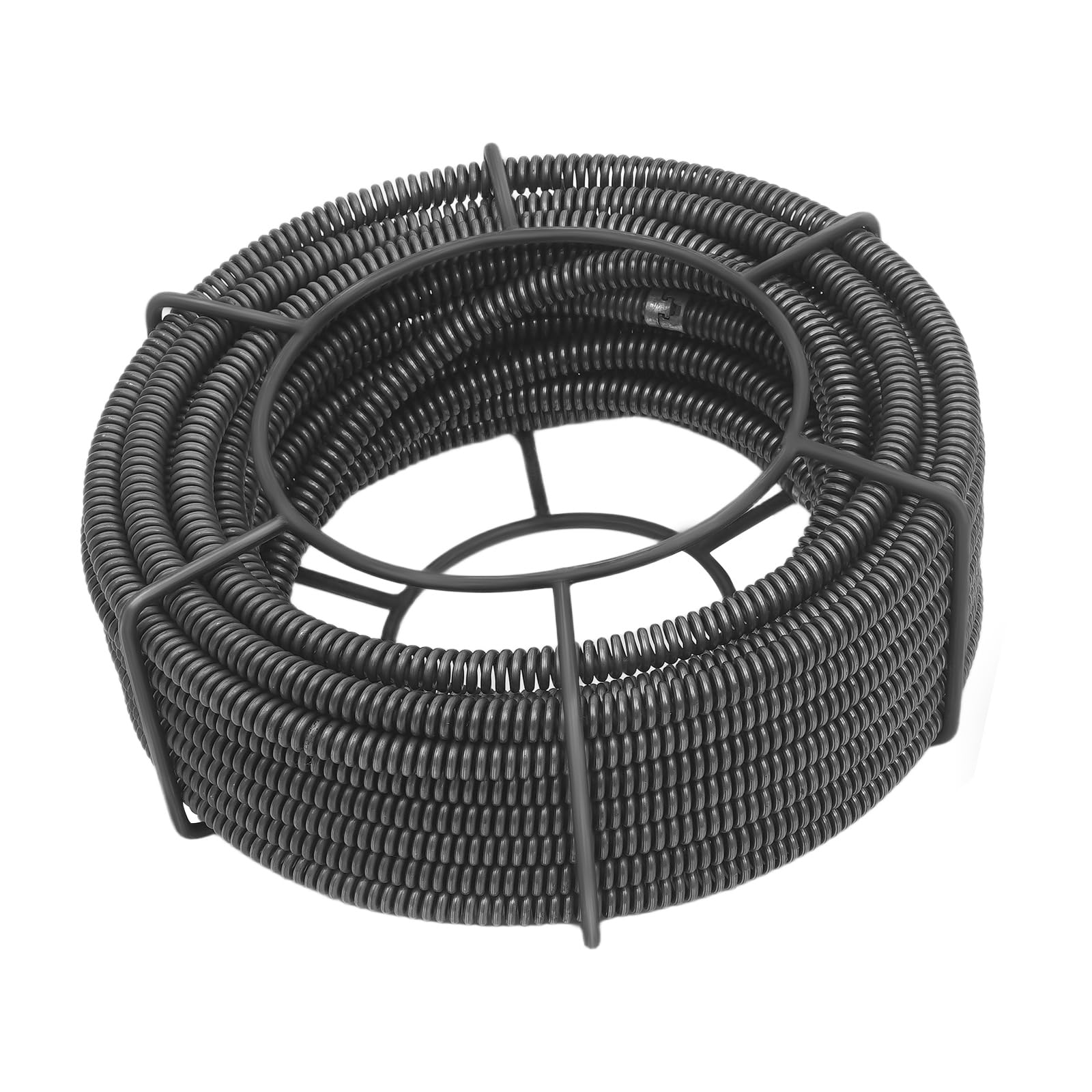 Espiral de limpieza de tuberías de 16 mm de diámetro, 20 m, espiral con estante de almacenamiento, desatascador de desagües en espiral para dispositivo de limpieza de tuberías