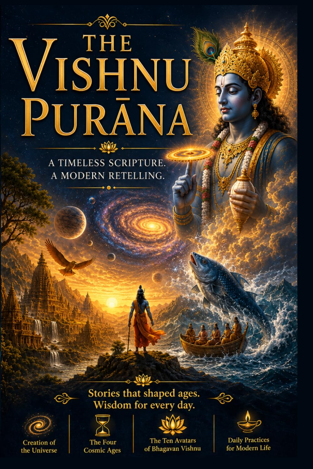 Vishnu Purana: Stories, Teachings, and the Ten Avatars — A Modern Retelling of Hindu Scripture for the Curious Reader