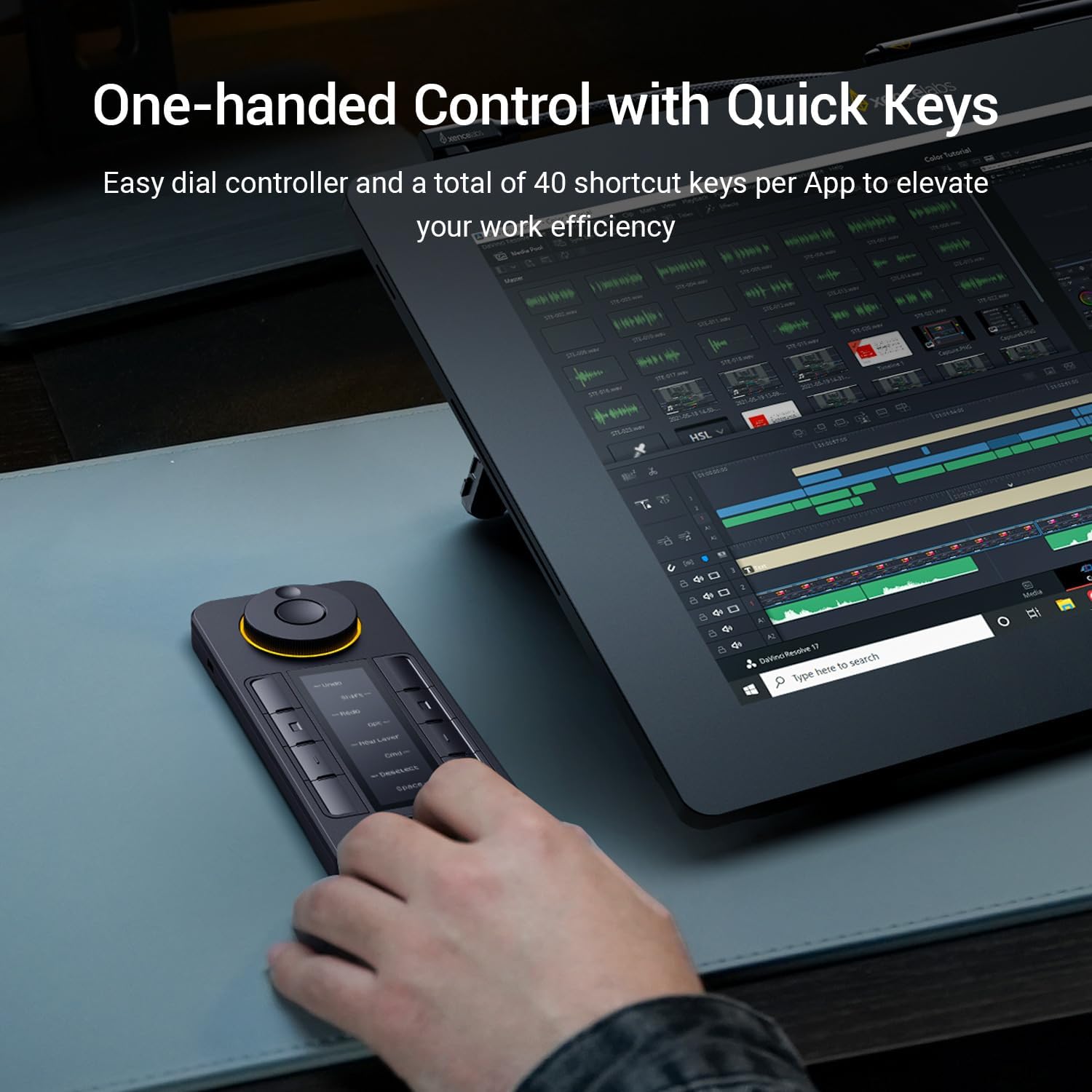 Xencelabs Pen Display 16 Bundle with Quick Keys, 16" 4K OLED Portable Drawing Tablet with Screen Graphic Design Display with 2 Battery-Free Pens for Win/Win-ARM/macOS/Linux, Black