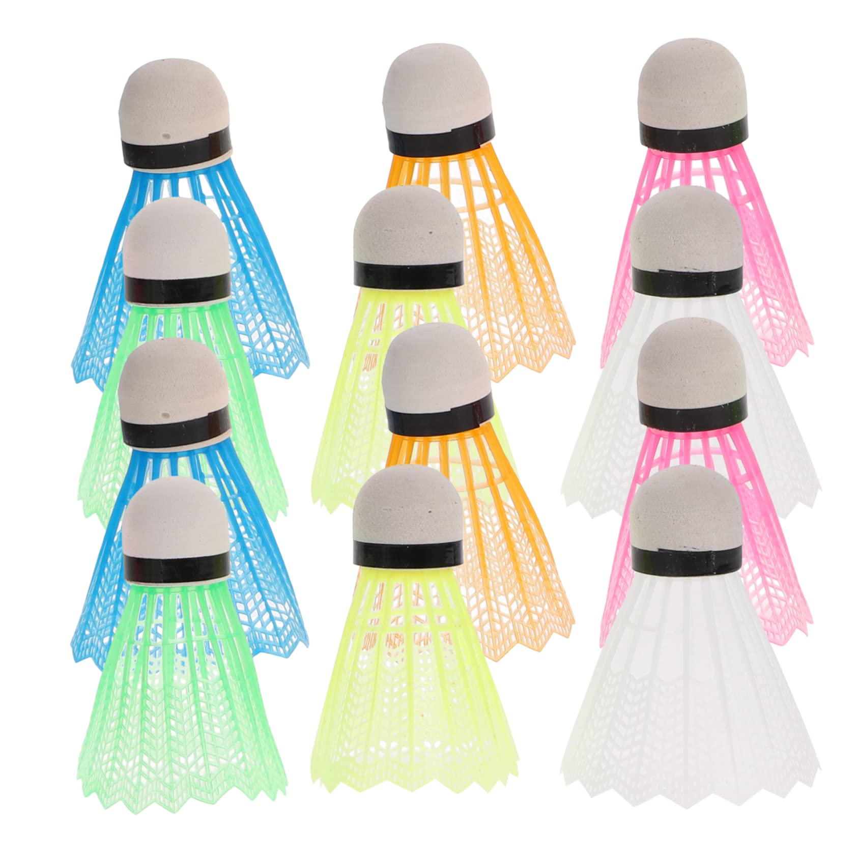 Hemoton 12Pcs Nylon Plastic Badminton Shuttlecocks for Stable Sports Durable Birdies Training for Enthusiasts Great Performance Longevity